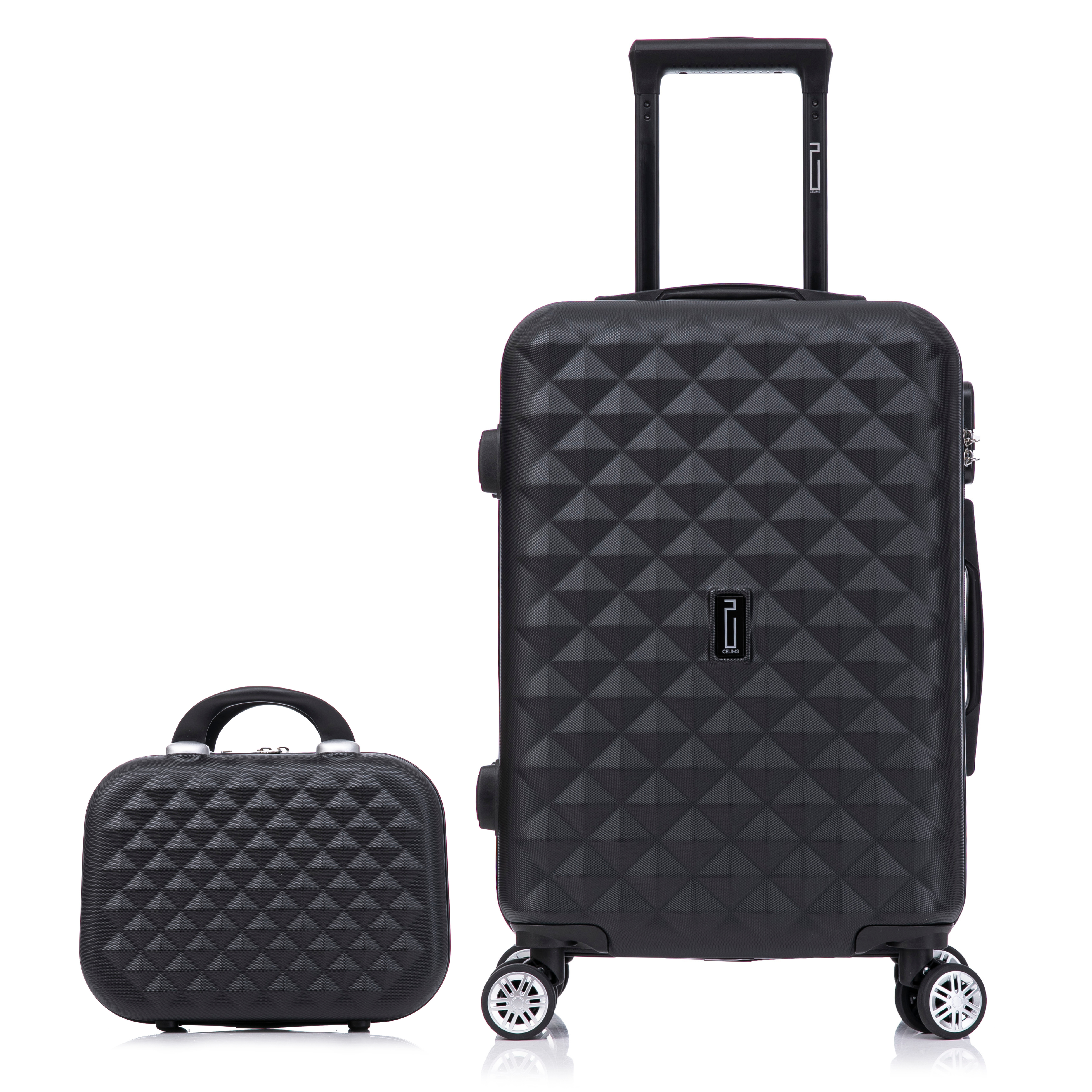 Urbaner Kabinenkoffer mit Kosmetikkoffer | Handgepäck | 55x40x20 | Schwarz