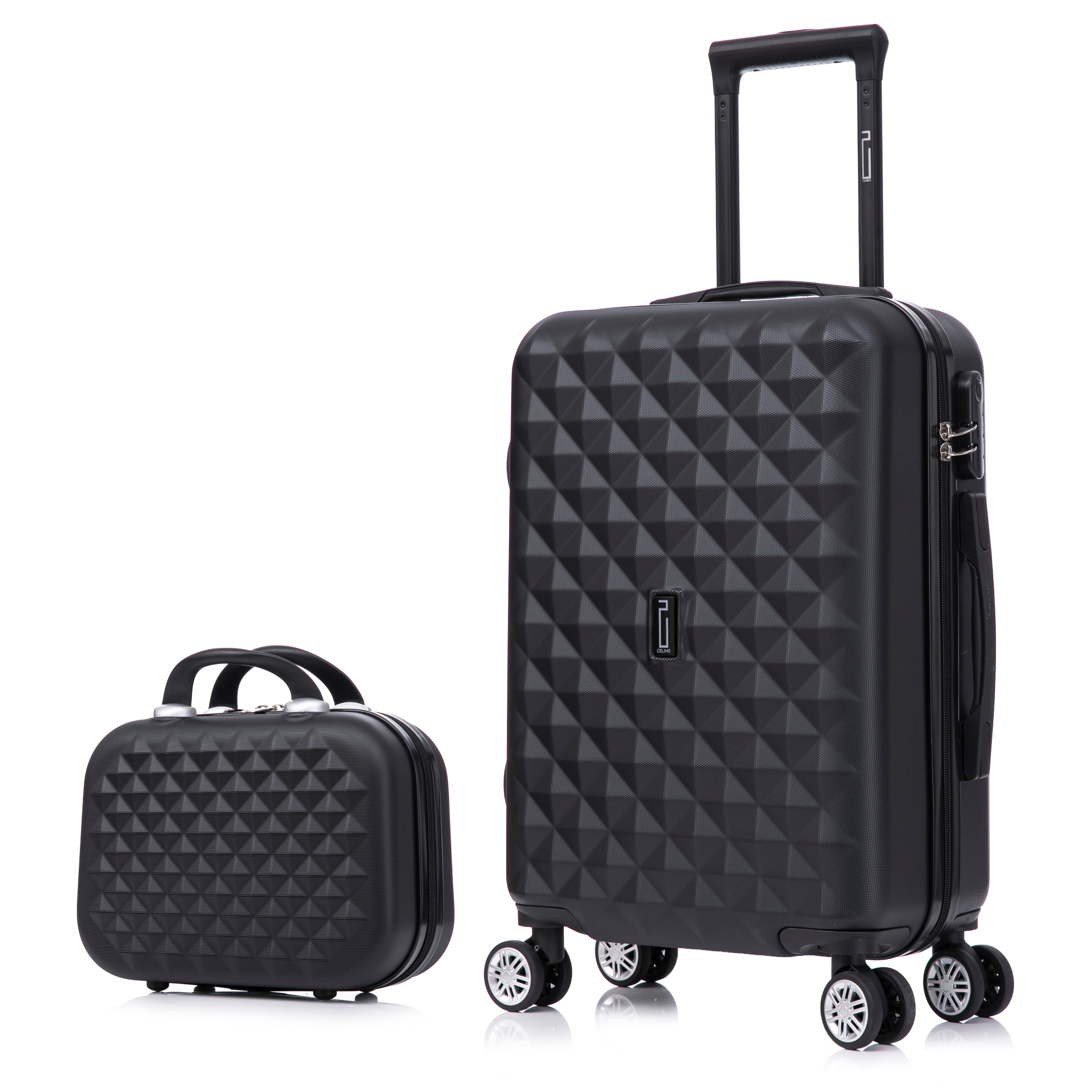 Urbaner Kabinenkoffer mit Kosmetikkoffer | Handgepäck | 55x40x20 | Schwarz