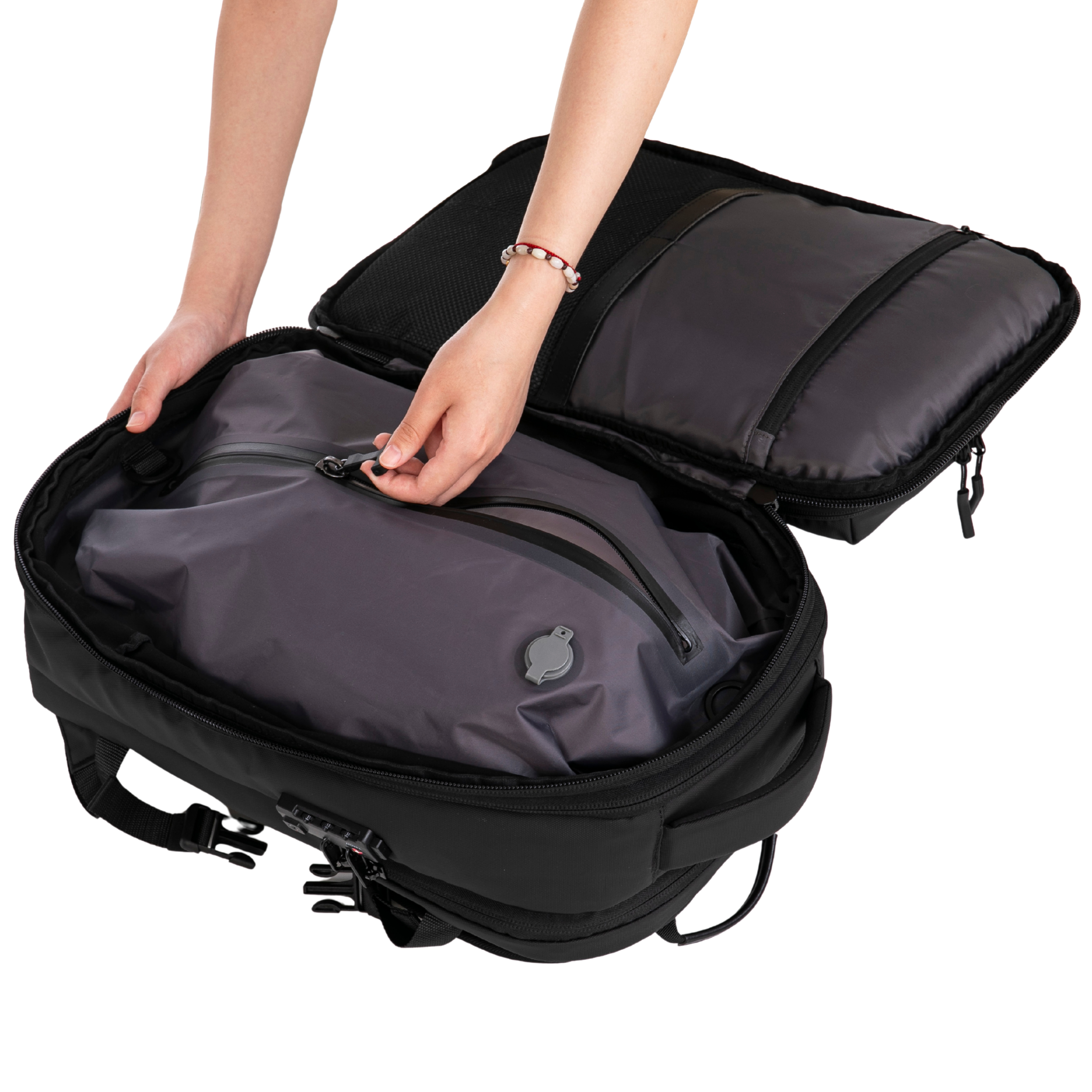 Sac à dos compressible V2 – Avec ou sans pompe, sac de compression inclus