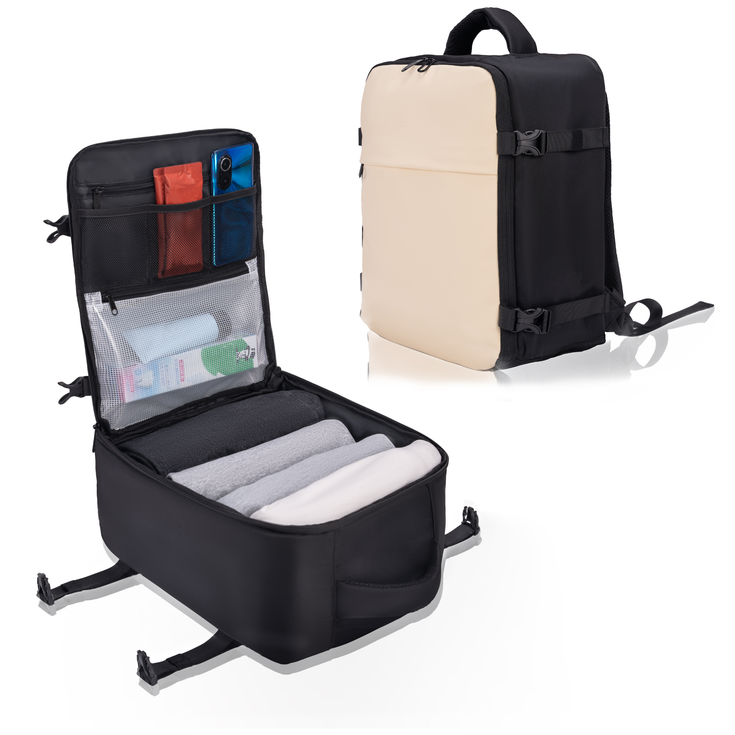 Mochila CELIMS 40x30x20 - Equipaje de mano - Impermeable - Beige