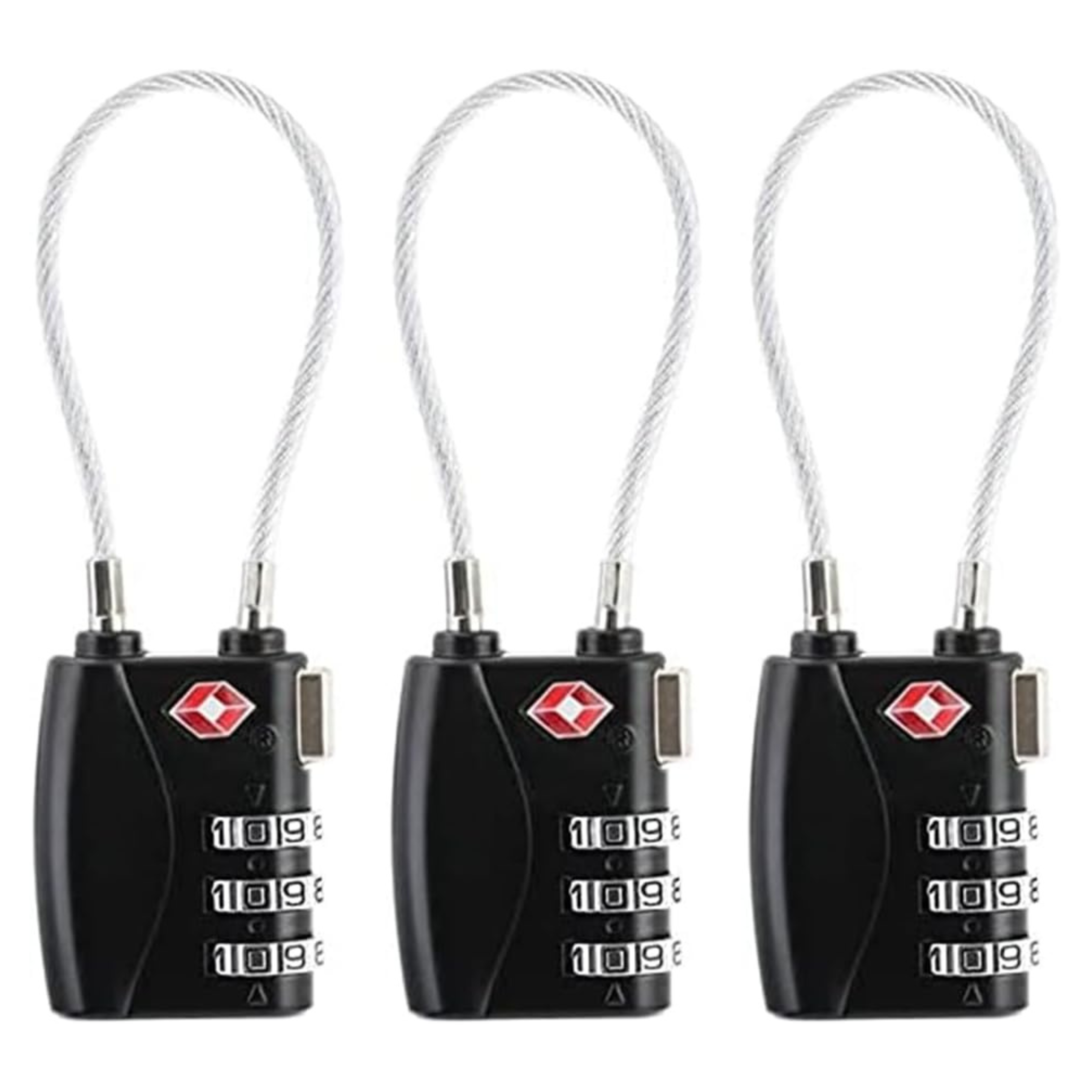 Cadenas TSA Valise Avion | Cadenas Code | Cadenas Valise | Protection Idéale pour Vos Bagages | Noir