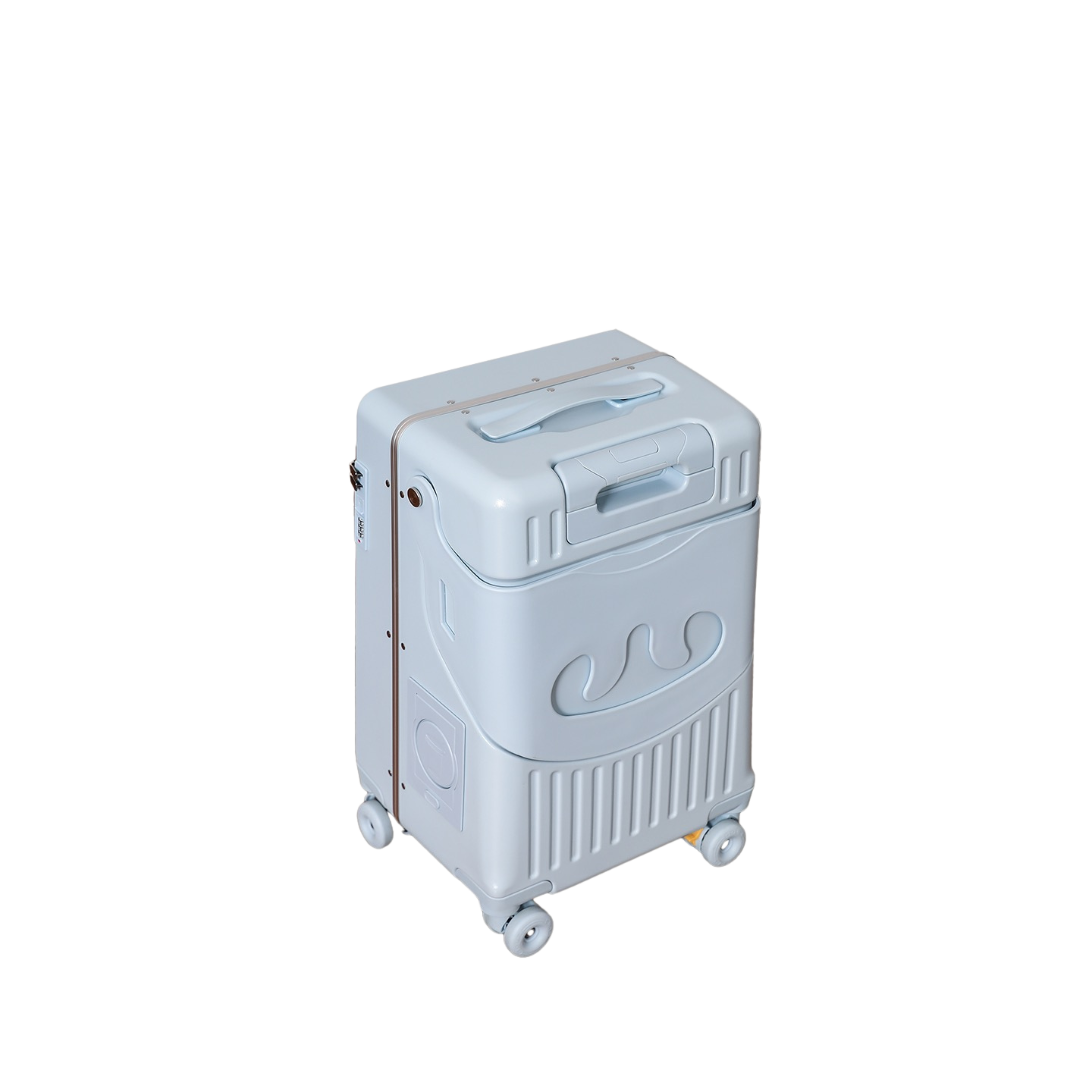 Valise Cabine avec Siège Enfant PopSeat - 55x35x25 - Porte USB - roulettes Ultra Résistantes avec Frein - Porte Gobelet - Cadenas - Rose