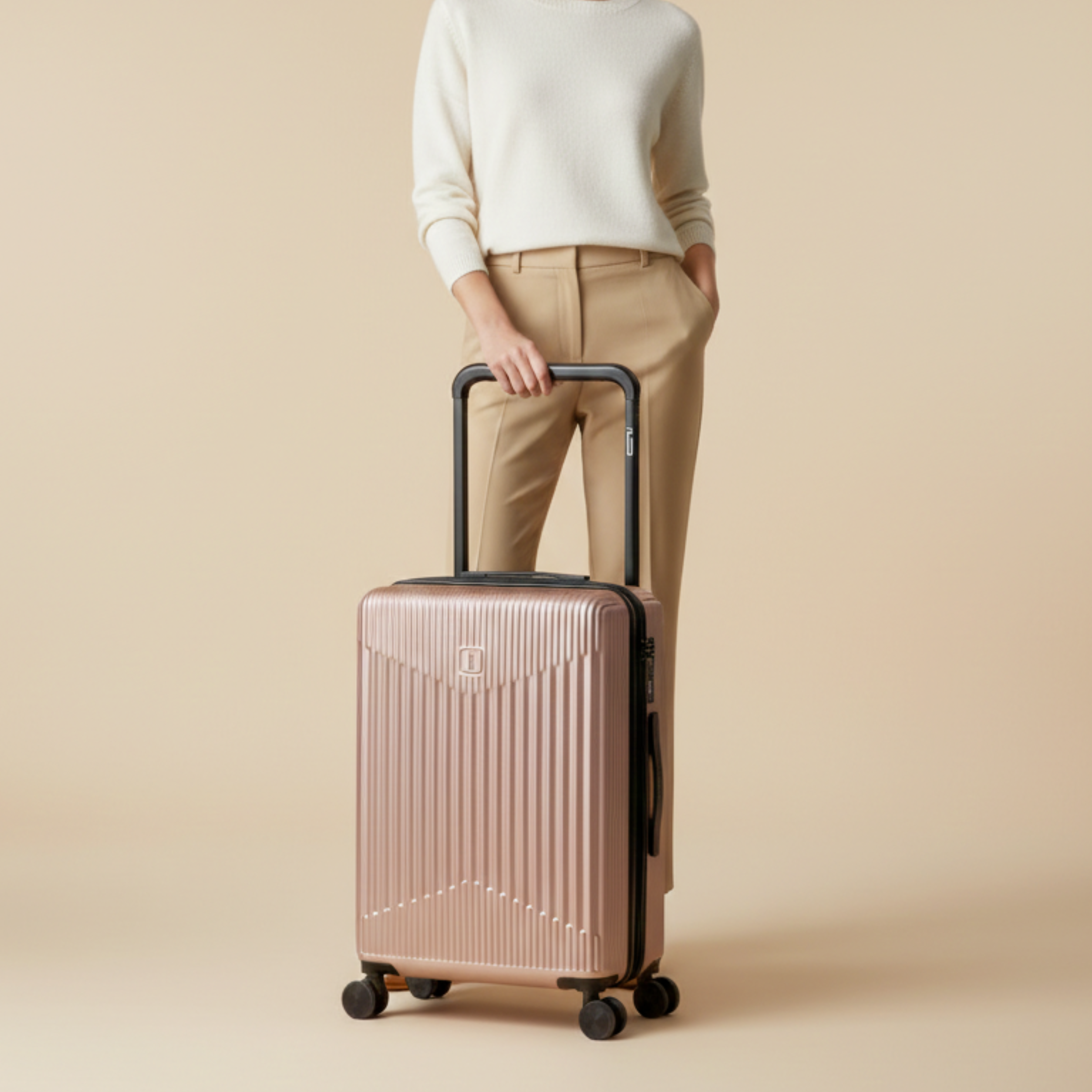 Valise Cabine 55 cm ABS – Wide Trolley - Extensible & Serrure TSA