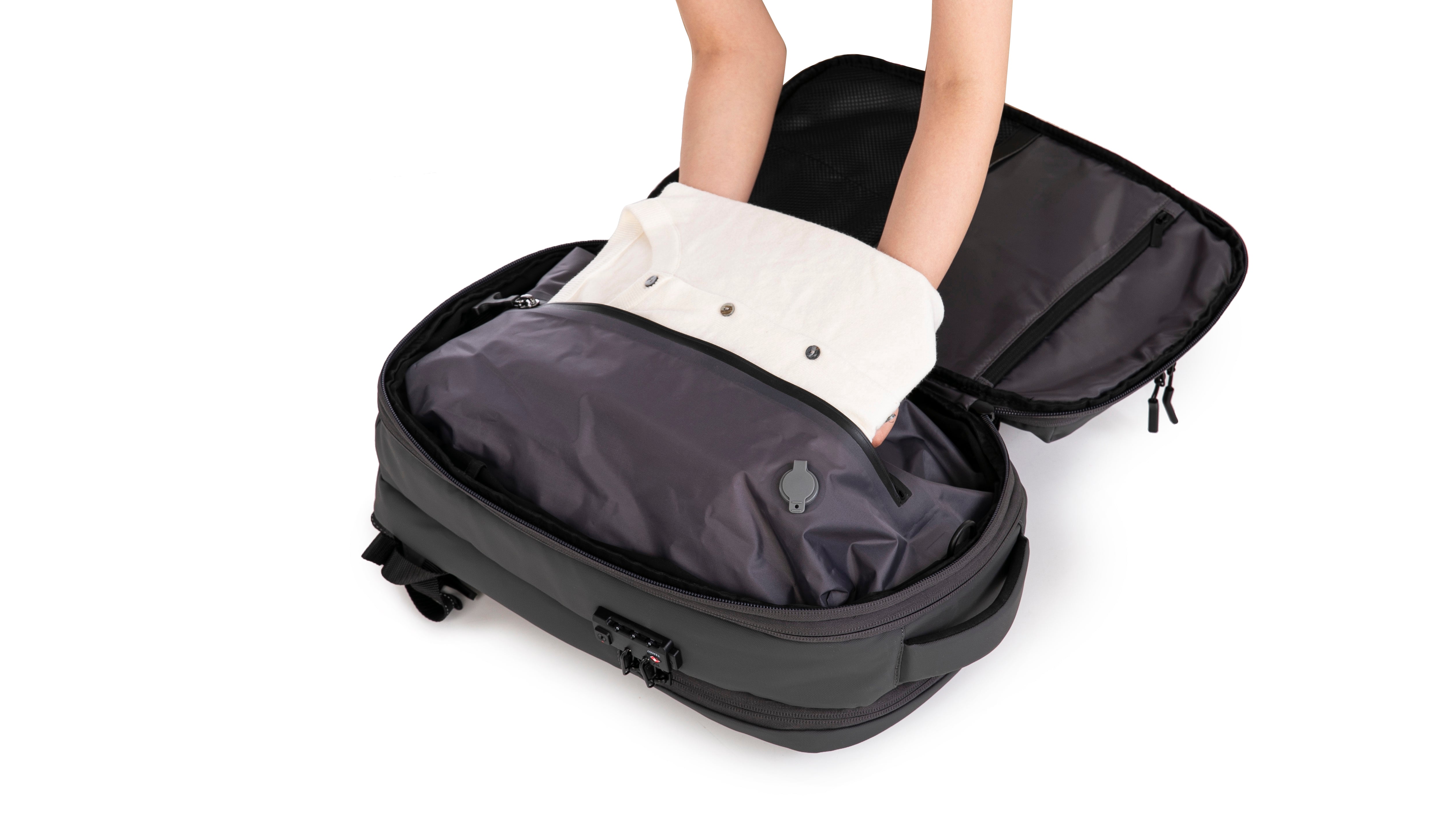 Sac à dos compressible V2 – Avec ou sans pompe, sac de compression inclus