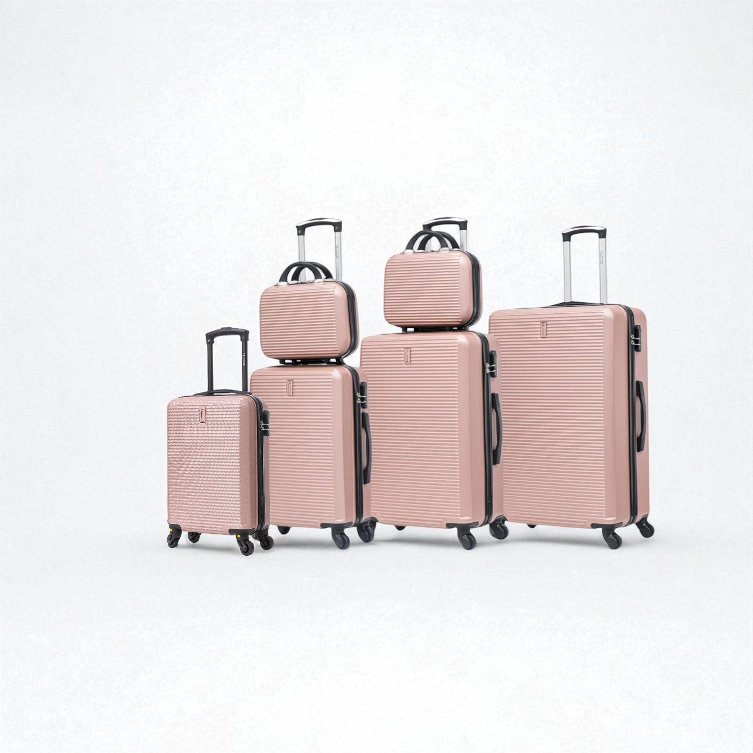 6-teiliges Wochenendkoffer-Set – 4 Koffer + 2 Kosmetikkoffer