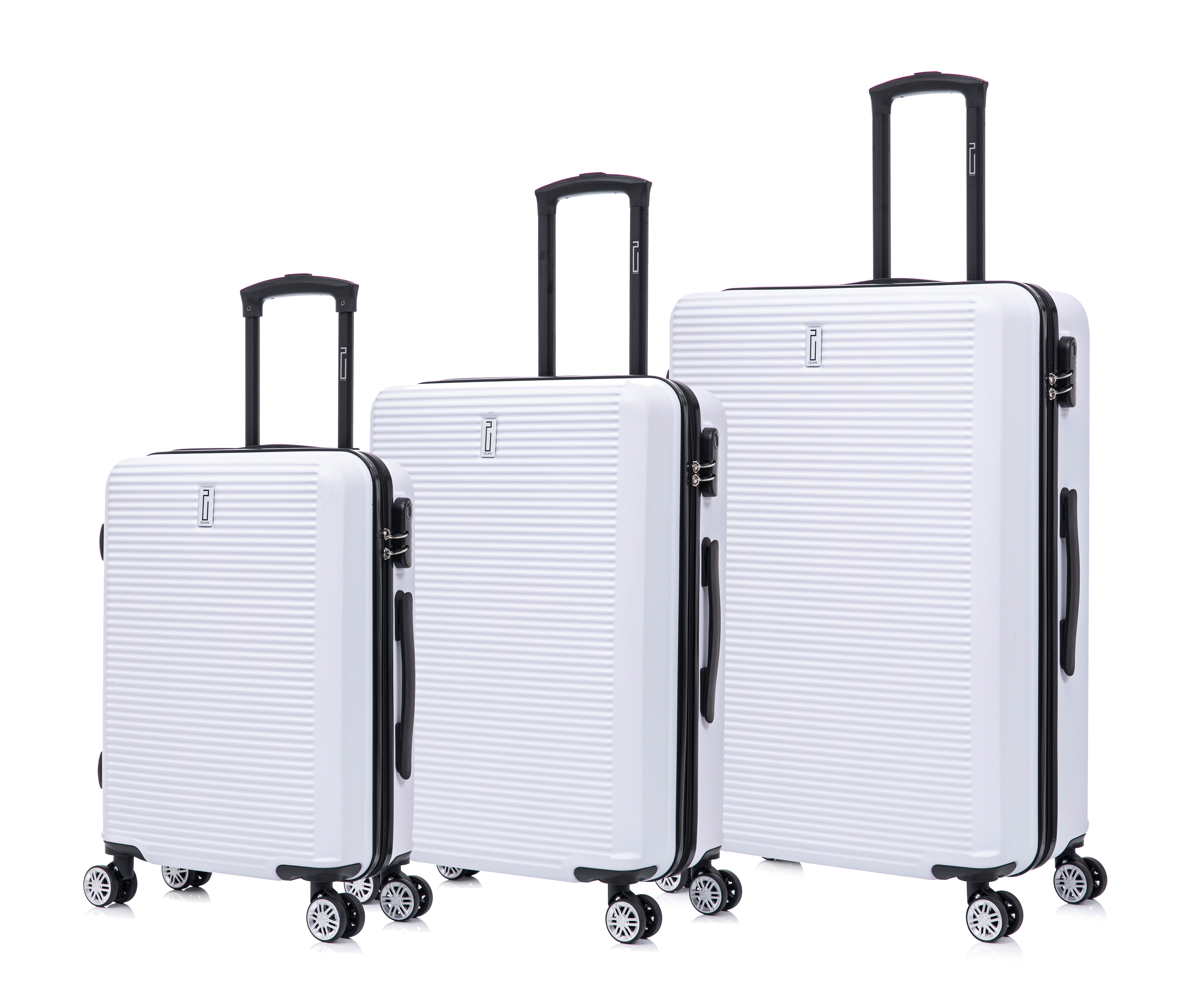 3-teiliges Wochenendkoffer-Set – Kabinenkoffer | Mittlerer Koffer | Großer Koffer – Beige