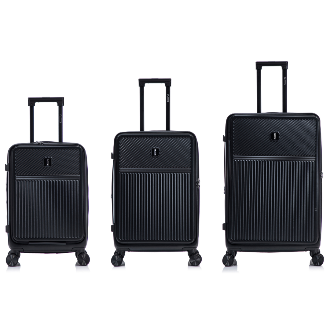 Set de 3 Valises ABS – Front Opening - Extensible & Serrure TSA (XL-75 cm / L-65 cm / S-56 cm)