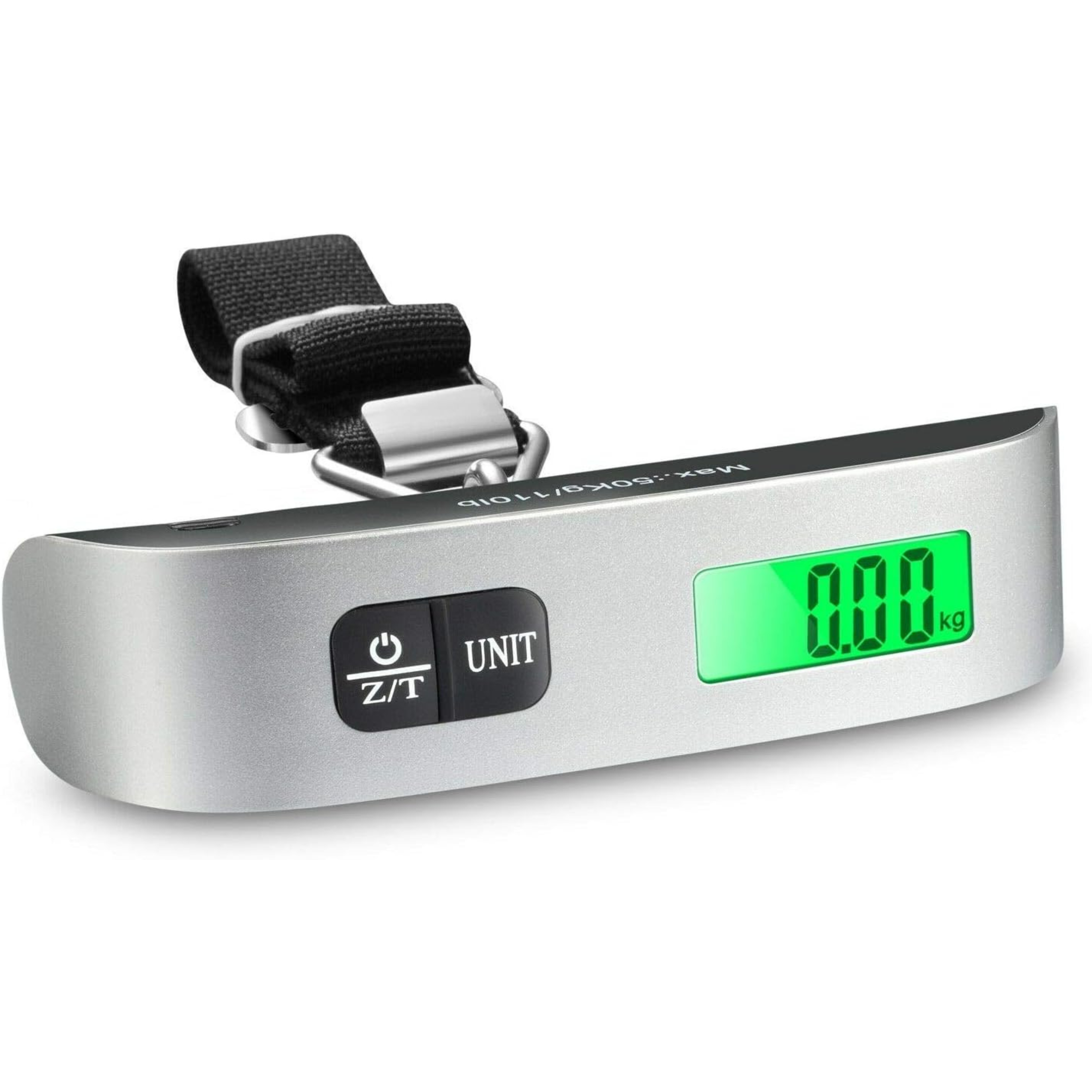 Báscula electrónica para equipaje | Báscula digital portátil para maletas con función de temperatura | Ideal para viajes y aeropuertos