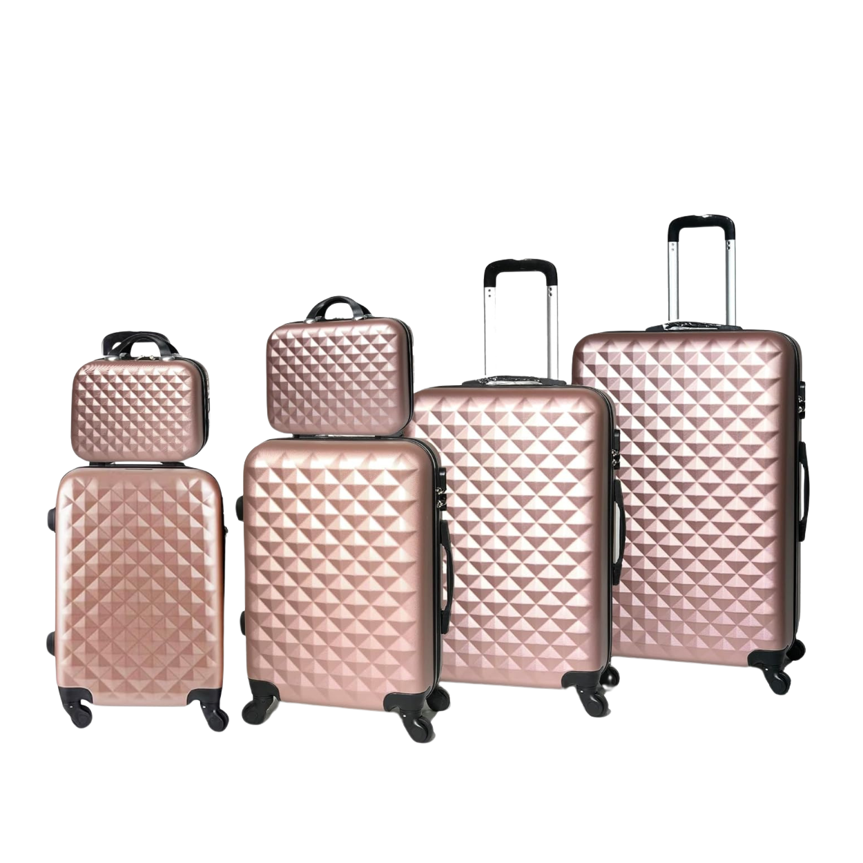 Urban 6-teiliges Kofferset | Kabinenkoffer | Mittlerer Koffer | Großer Koffer | 2x Kosmetikkoffer – Roségold