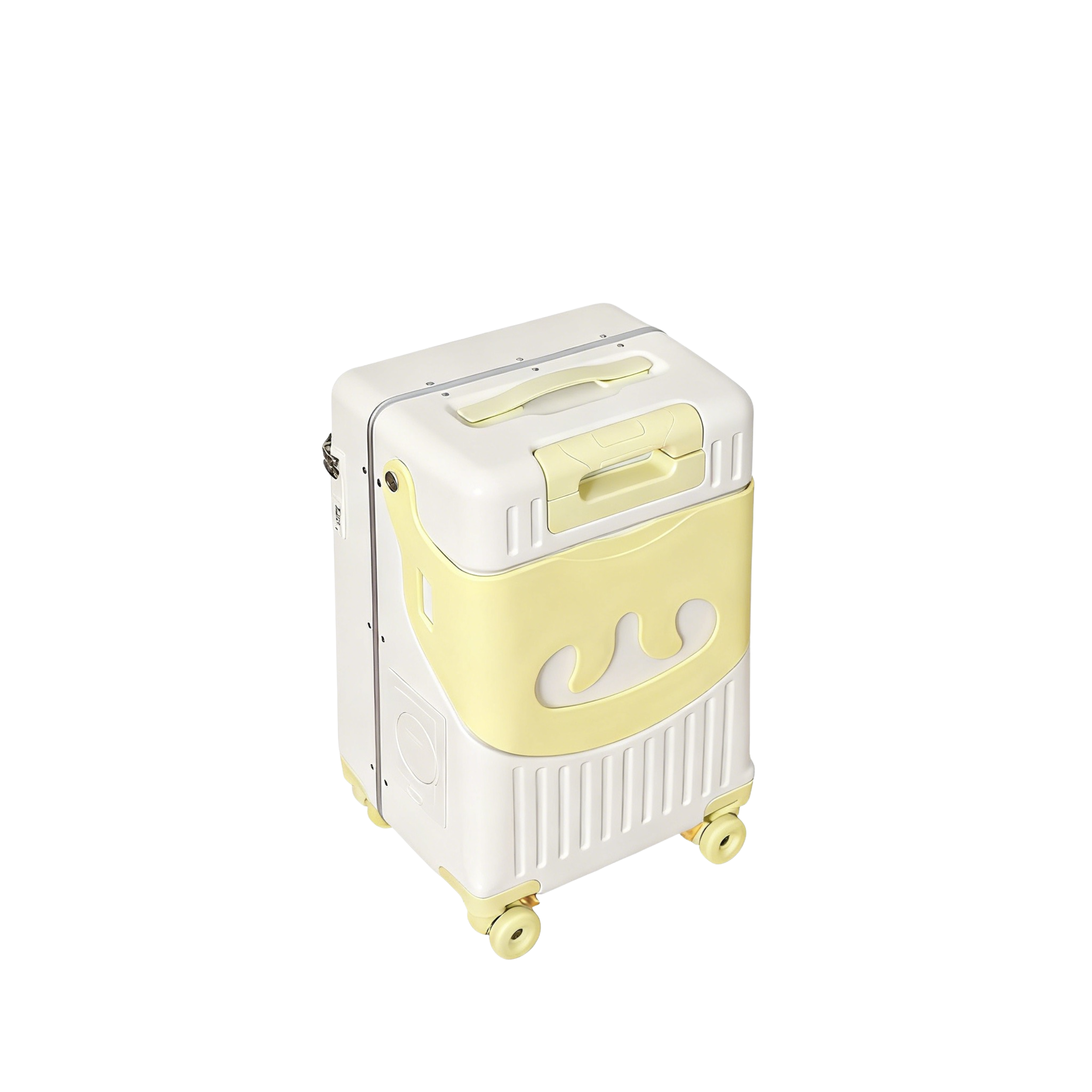 Valise Cabine avec Siège Enfant PopSeat - 55x35x25 - Porte USB - roulettes Ultra Résistantes avec Frein - Porte Gobelet - Cadenas - Rose