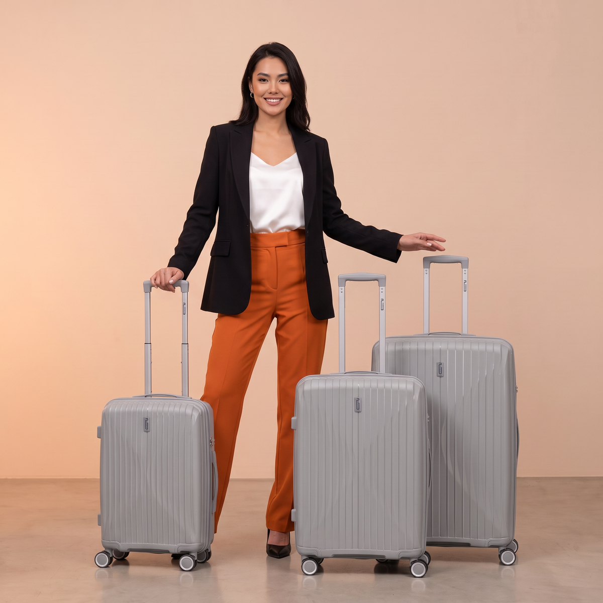 SET - Set 3 Valises - Polypropylène (XL-75cm) (L-65cm) (S-55cm)