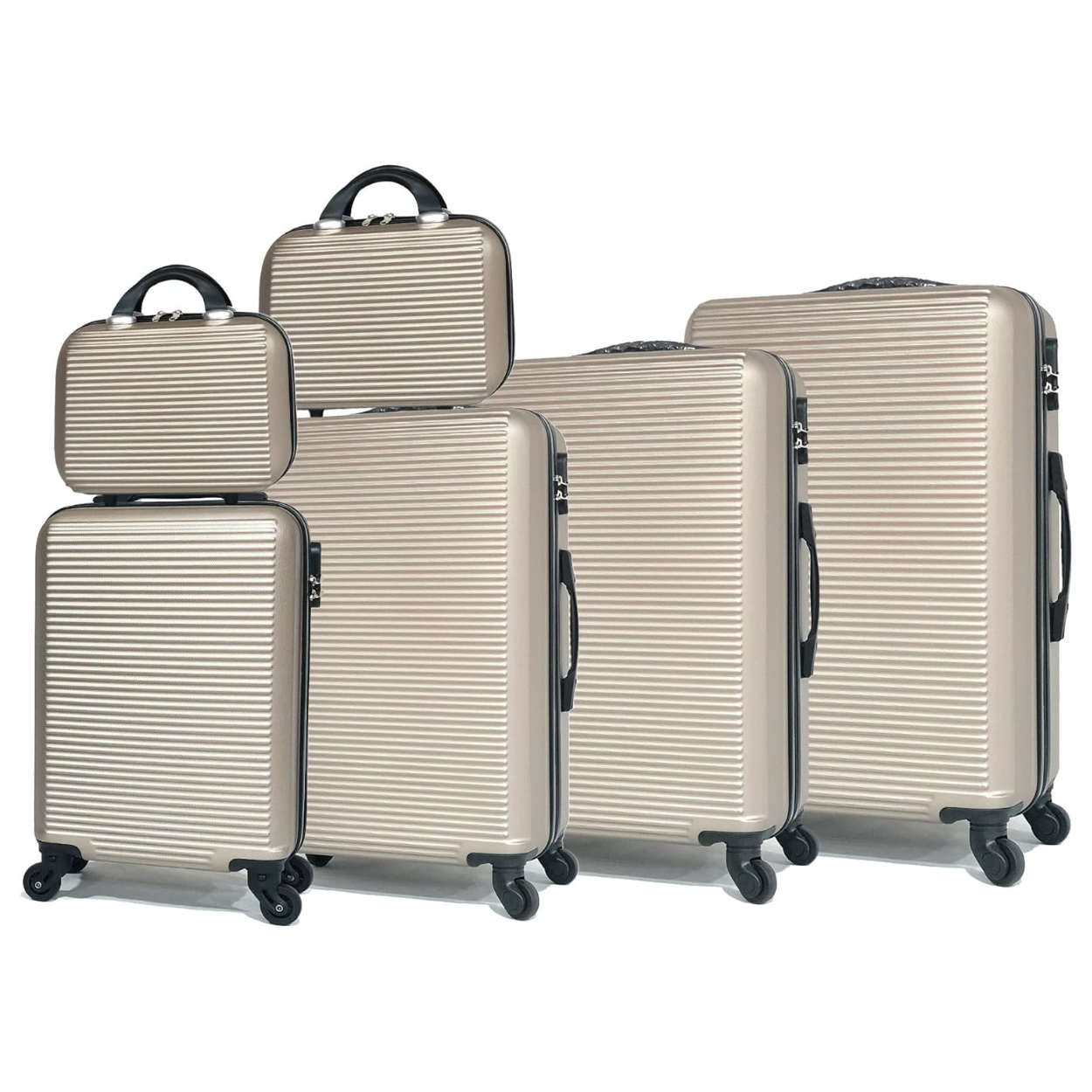 Set 6 Valises – Valise Cabine | Valise Moyenne | Valise Grande | 2x Vanity – ABS