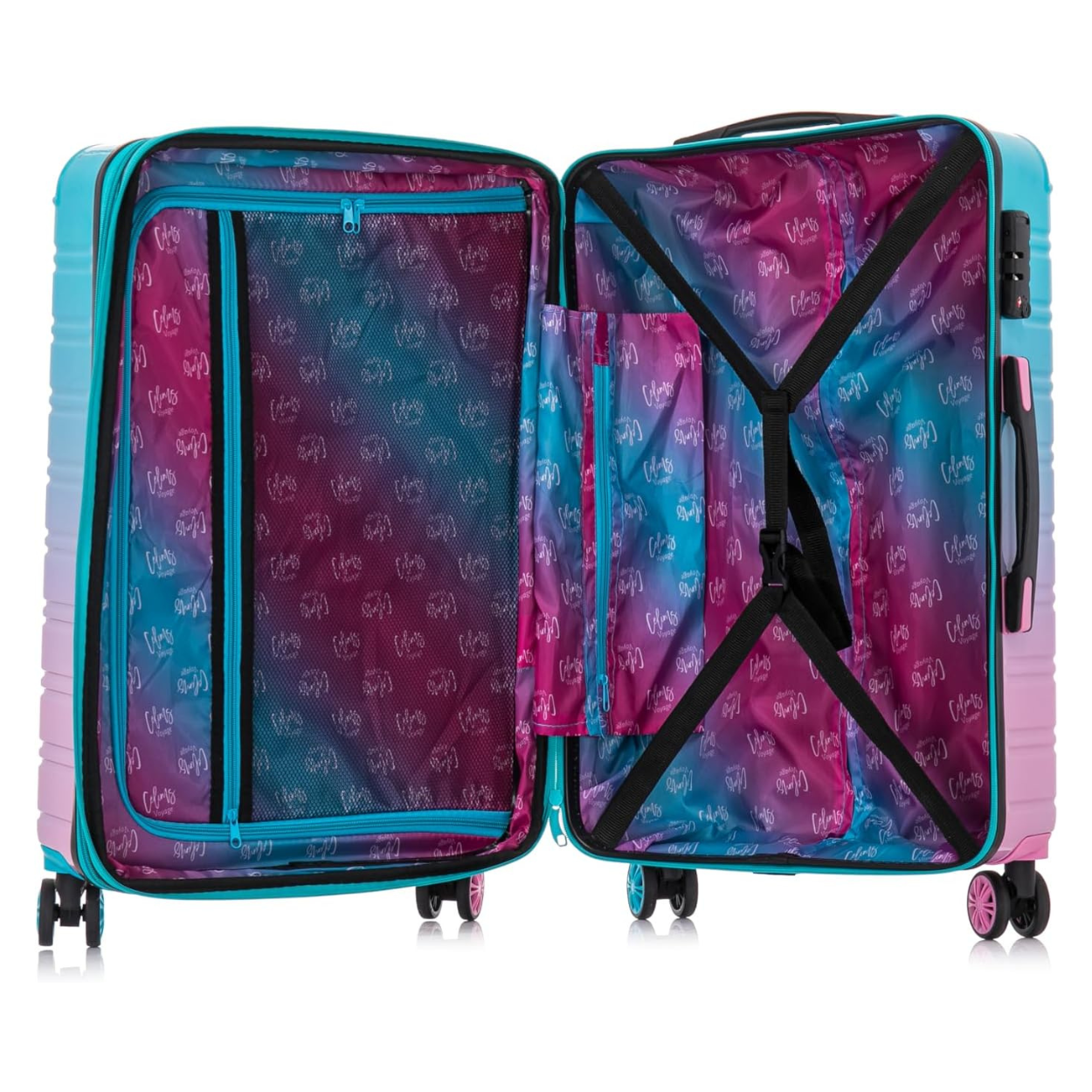 Set Valise 3 pièces Polycarbonate | Valise Cabine | Valise Moyenne | Valise Grande – Dégradé Turquoise