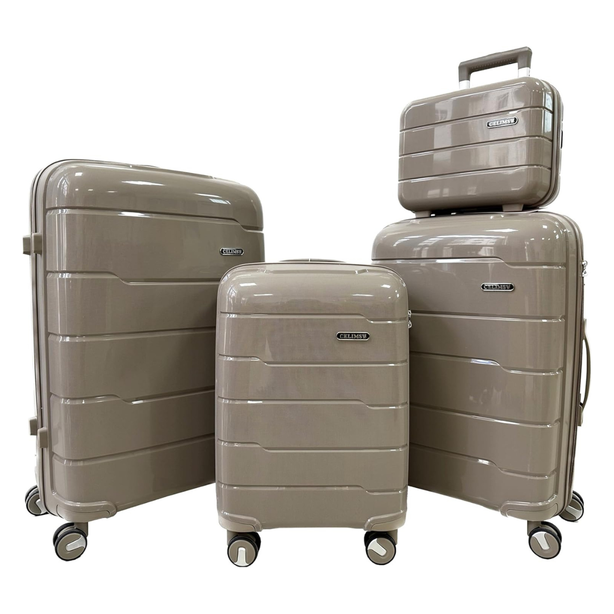 Set of 4 Suitcases – Cabin Suitcase | Medium Suitcase | Large Suitcase | Vanity – Polypropylene