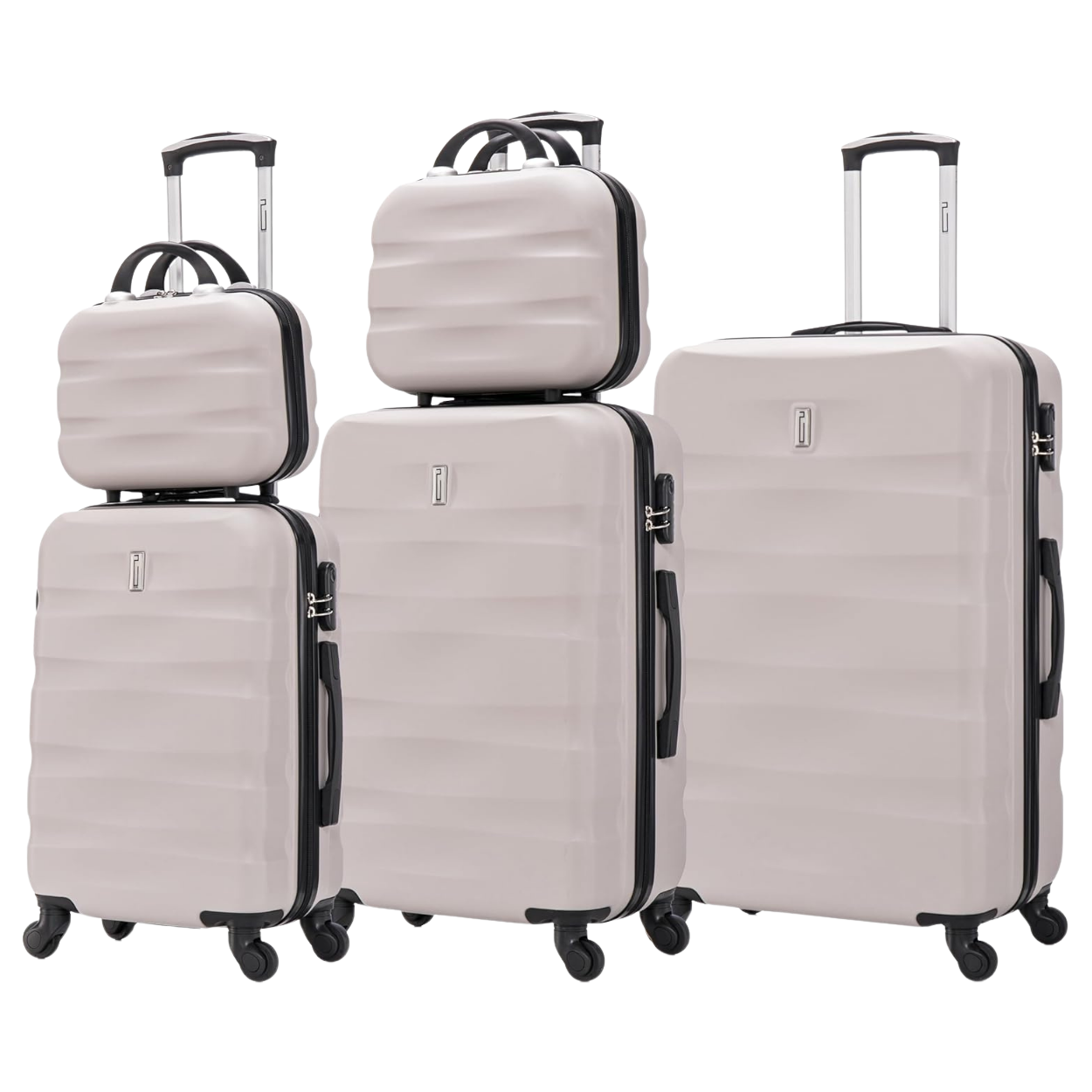 5-piece AeroWave suitcase set | Cabin suitcase | Medium suitcase | Large suitcase | 2x Vanity case - Grey