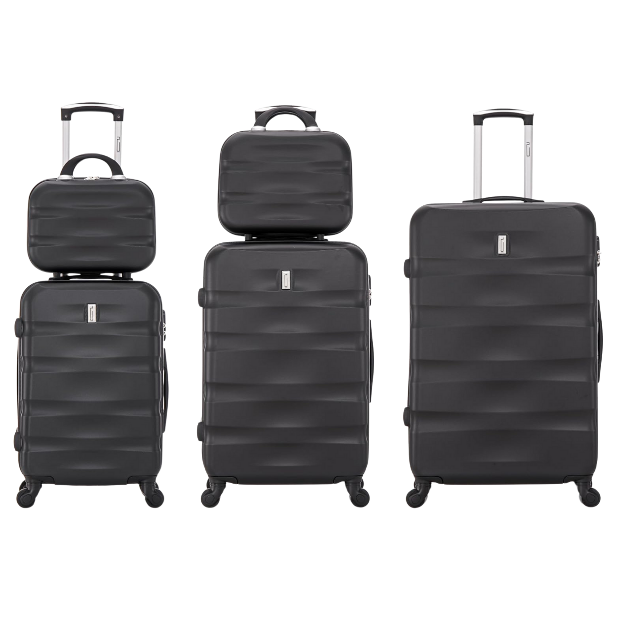 5-piece suitcase set AeroWave | Cabin suitcase | Medium suitcase | Large suitcase | 2x Vanity case - Black