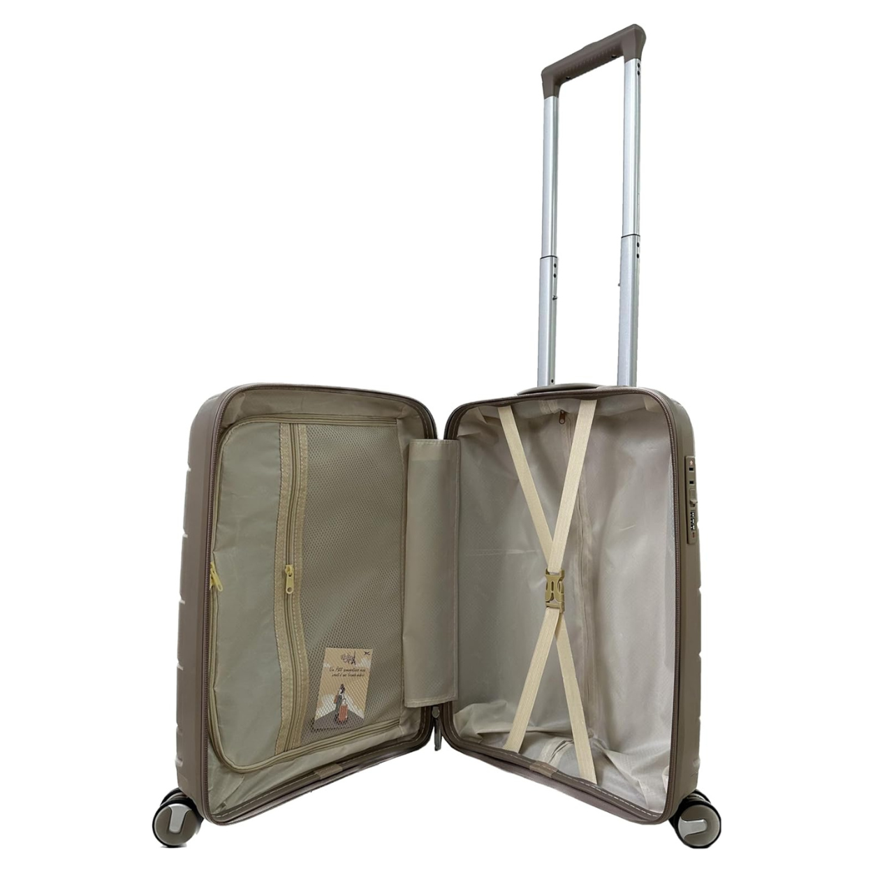 Set Valise 4 pièces Polypropylène | Valise Cabine | Valise Moyenne | Valise Grande | Vanity – Champagne - Celims France