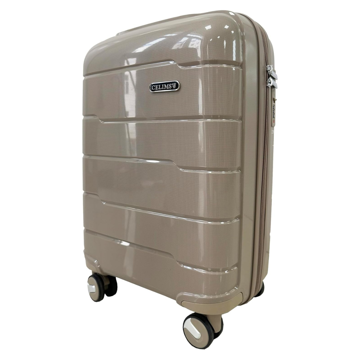 Valise Cabine Polypropylène | Bagage Cabine | 55x40x20 | Champagne - Celims France