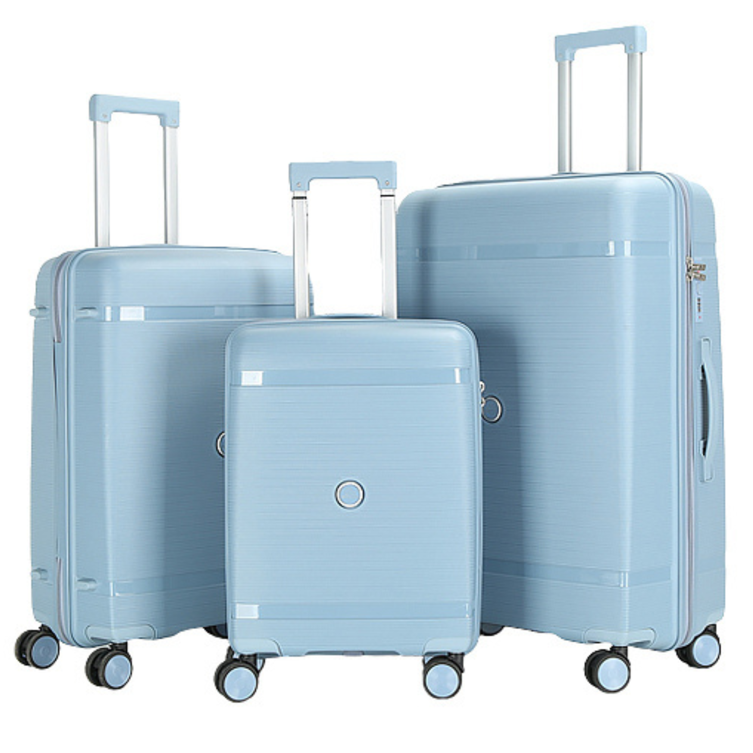 Set 3 Valises – Polypropylène (XL-75cm) (L-65cm) (S-55cm) – Bleu Pastel