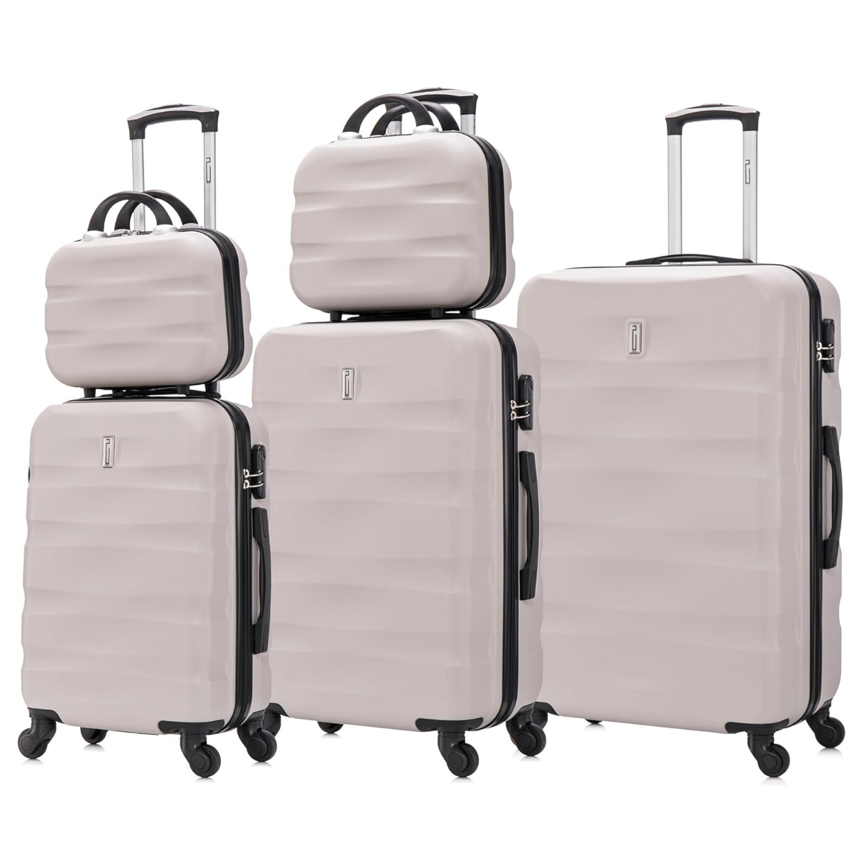 Set 5 Suitcases - Cabin Suitcase | Medium Suitcase | Large Suitcase | 2x Vanity – ABS