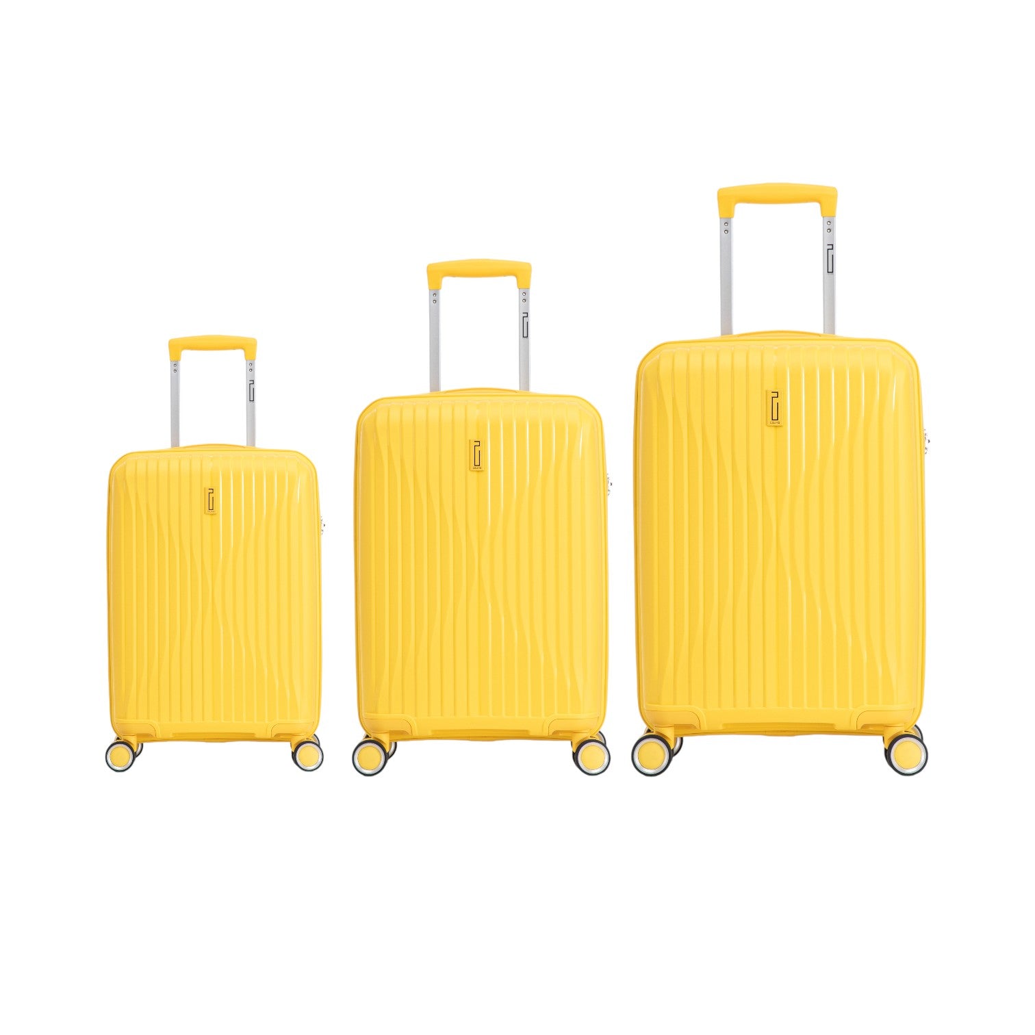 3-Piece Polypropylene Suitcase Set | Cabin Suitcase | Medium Suitcase | Large Suitcase – Black