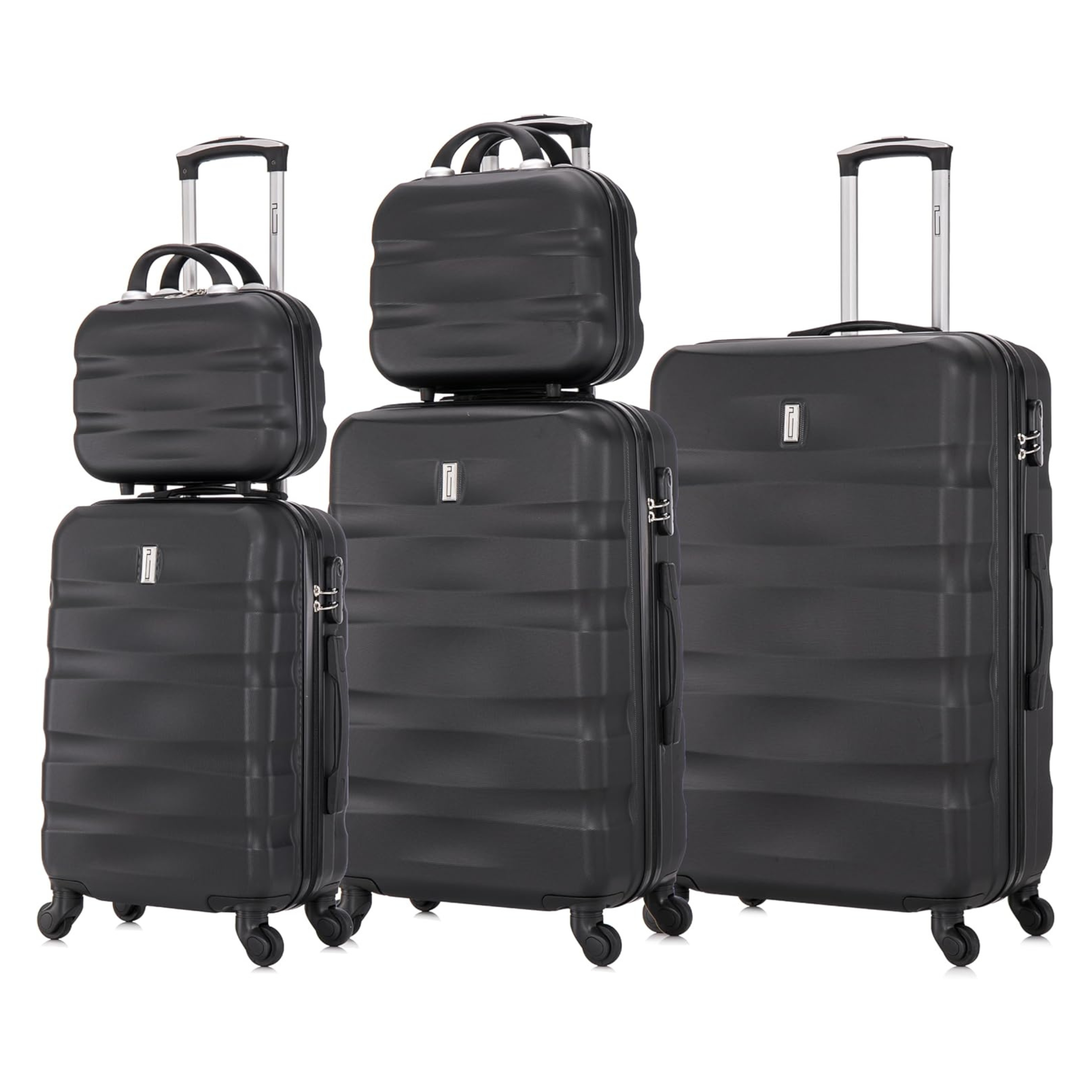 Set 5 Suitcases - Cabin Suitcase | Medium Suitcase | Large Suitcase | 2x Vanity – ABS