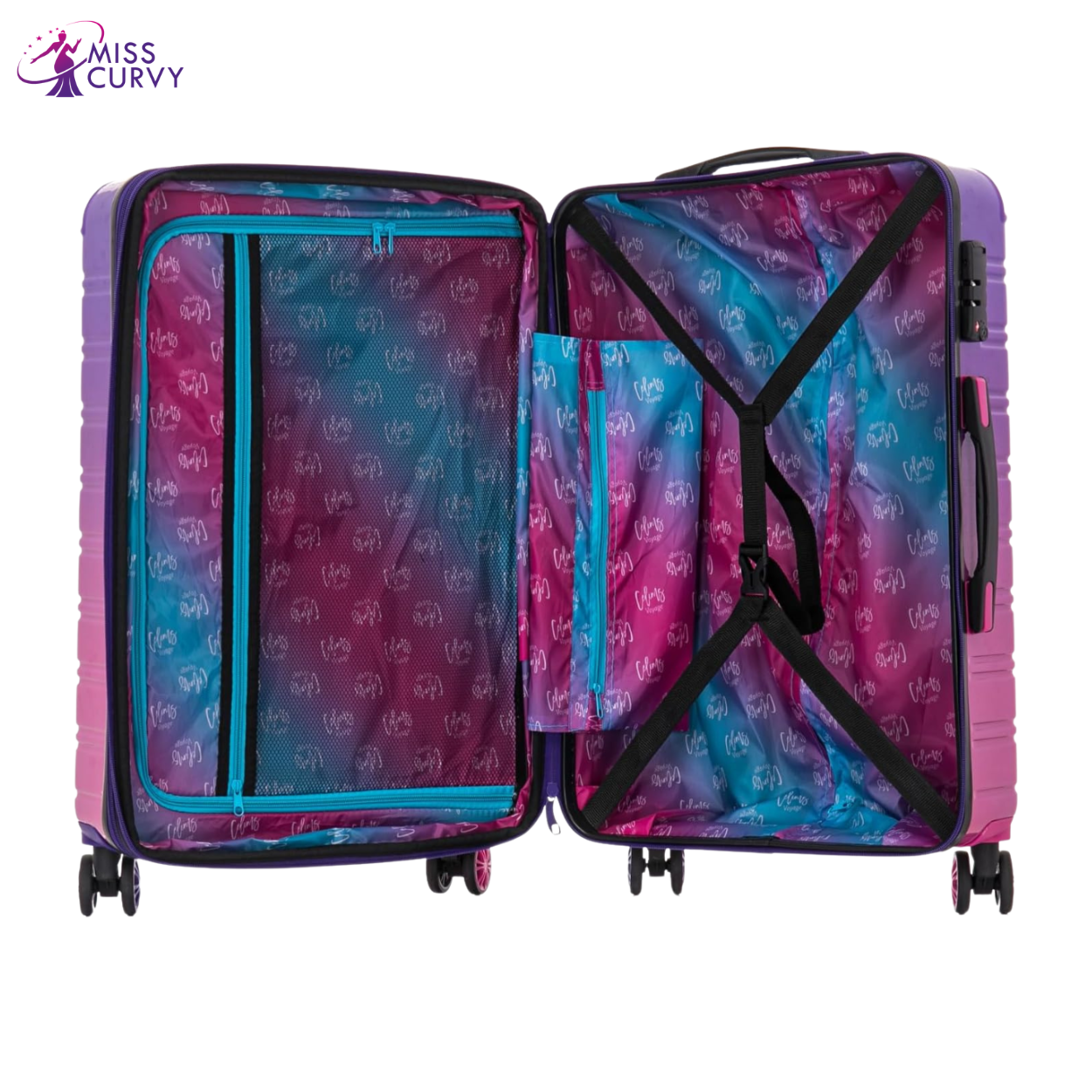 Valise Grande Taille Polycarbonate | Valise Soute 23 kg | 75x45x28 | Dégradé Violet