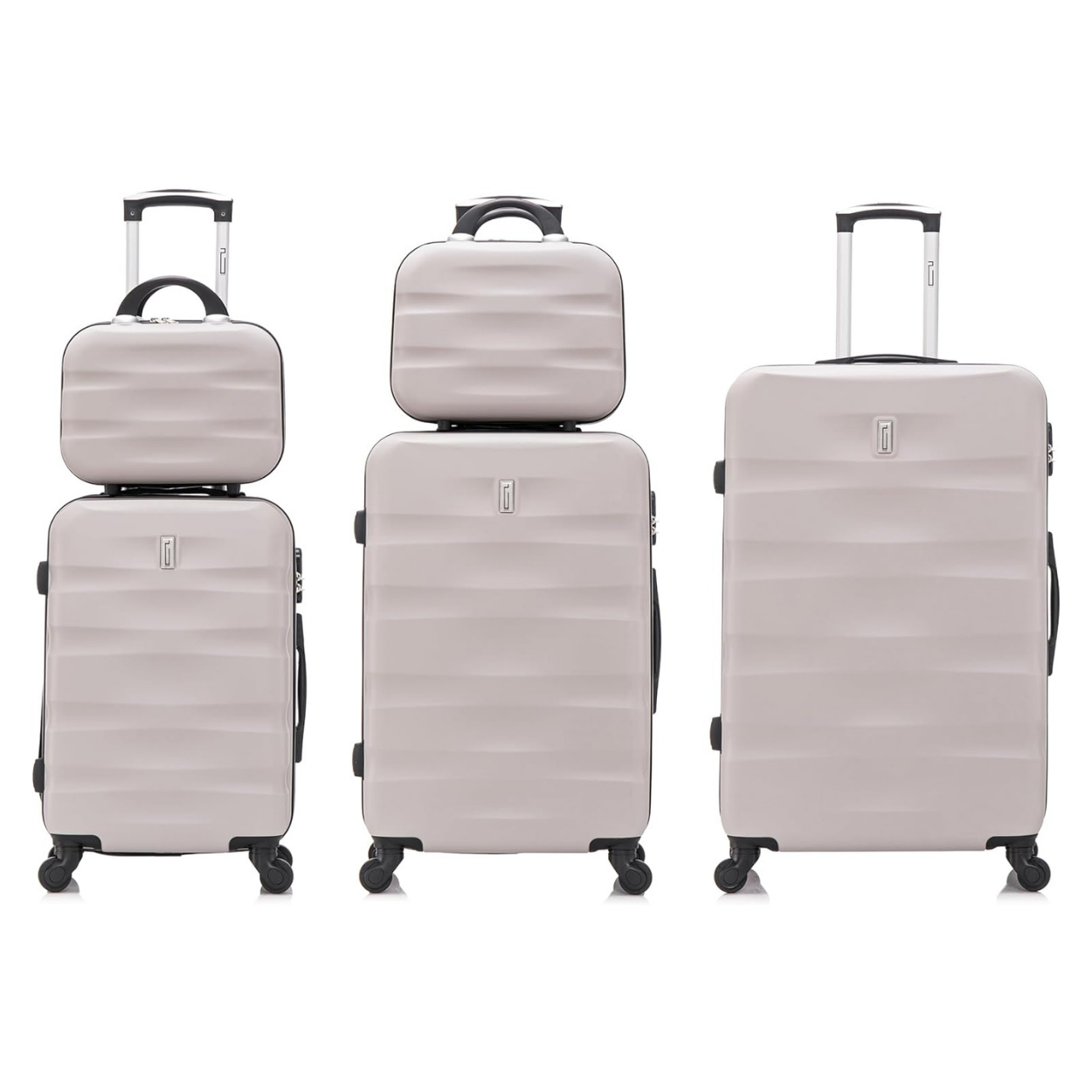 Set Valise 5 pièces AeroWave  | Valise Cabine | Valise Moyenne | Valise Grande | 2x Vanity – Gris