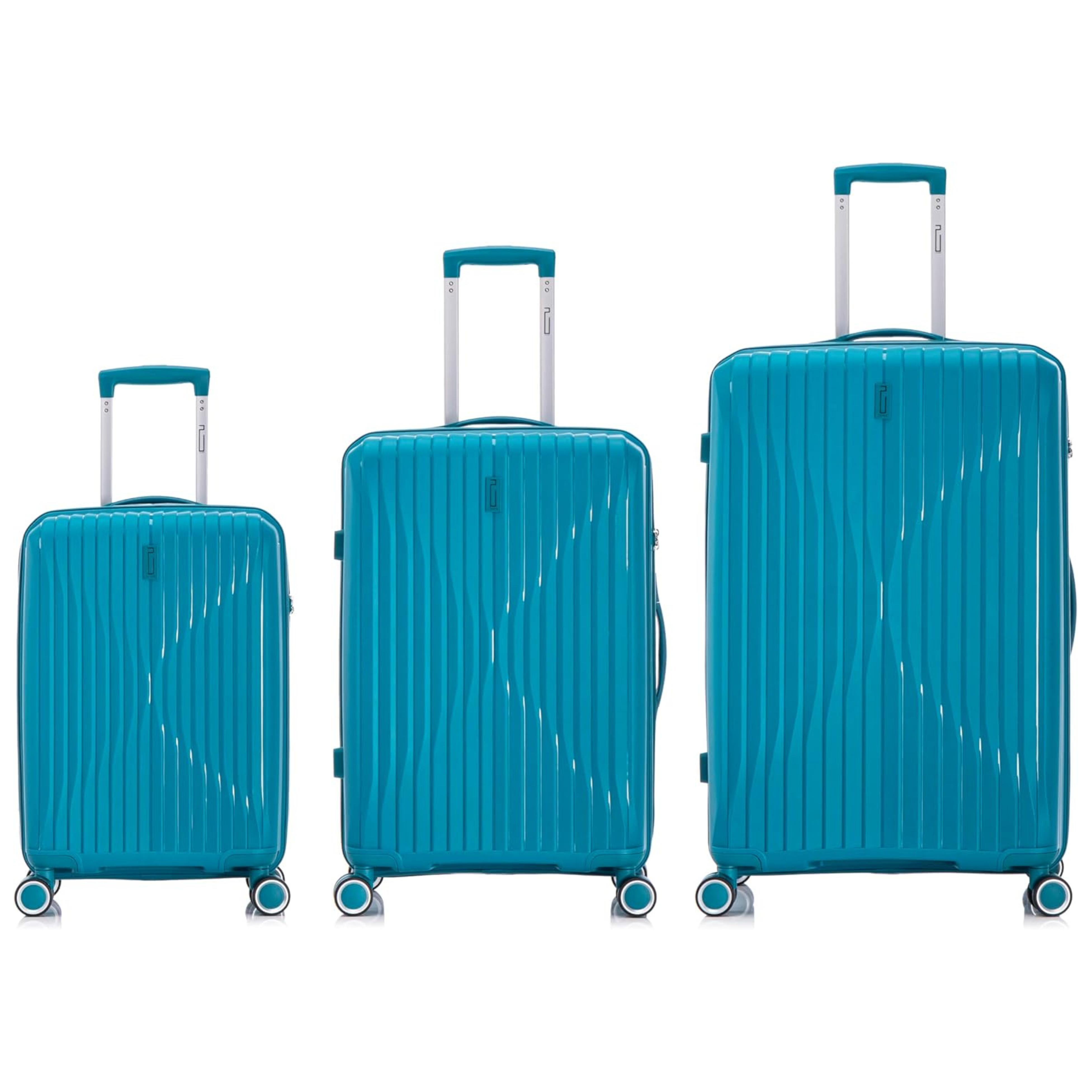 Set Valise 3 pièces En Polypropylène | Valise Cabine | Valise Moyenne | Valise Grande – Bleu