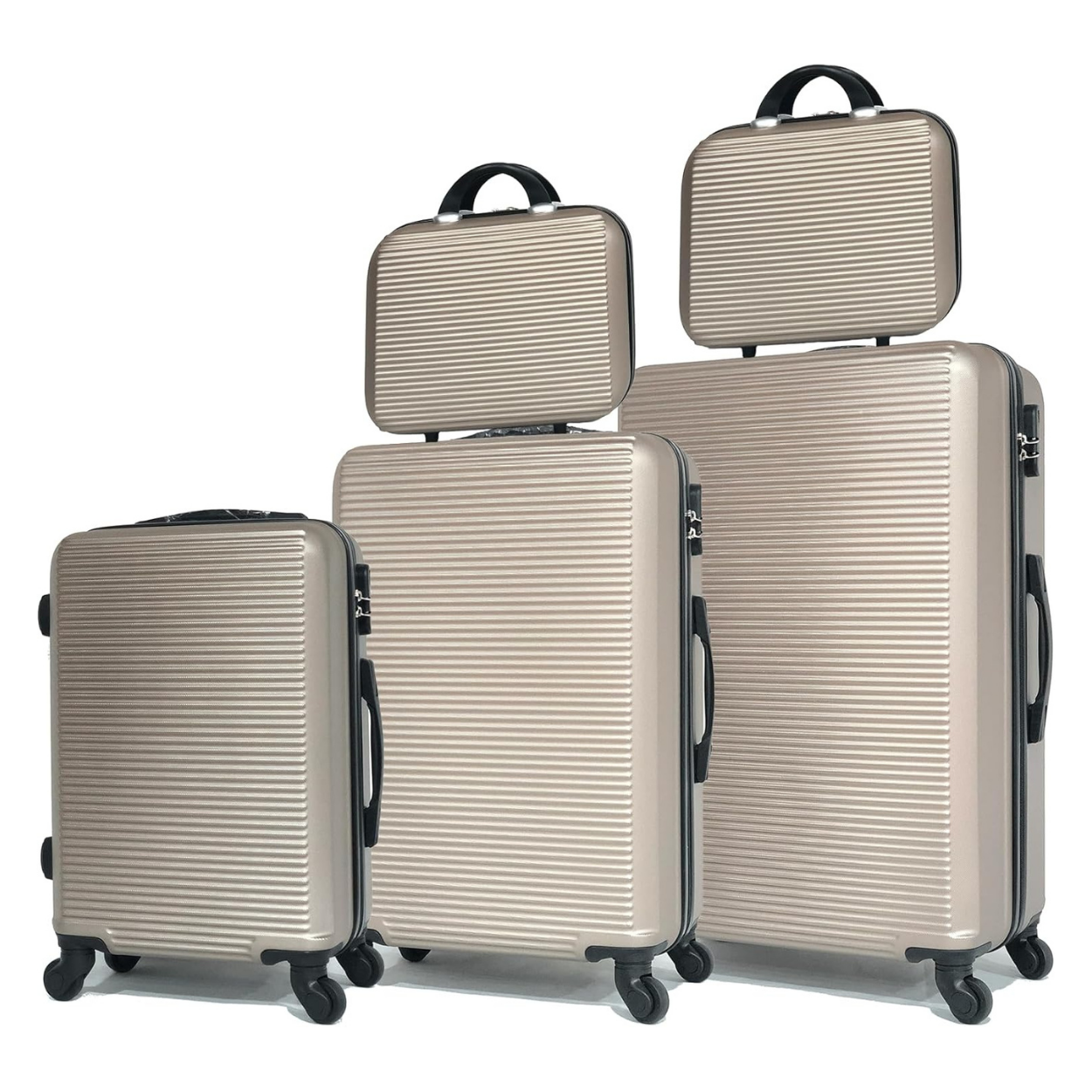 Set 5 Suitcases – Cabin Suitcase | Medium Suitcase | Large Suitcase | 2x Vanity – ABS