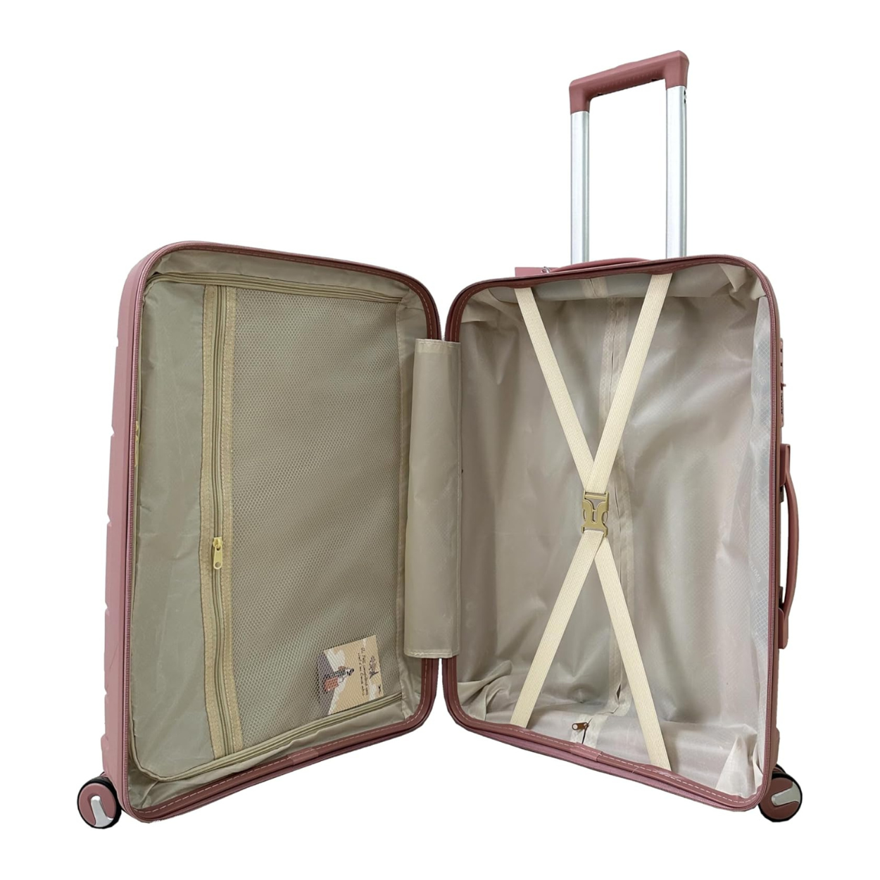 Set Valise 4 pièces Polypropylène | Valise Cabine | Valise Moyenne | Valise Grande | Vanity – Rose Gold