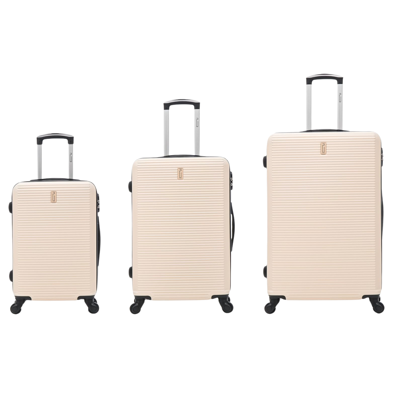 Set di valigie da weekend da 3 pezzi – Valigia da cabina | Valigia media | Valigia Grande – Beige