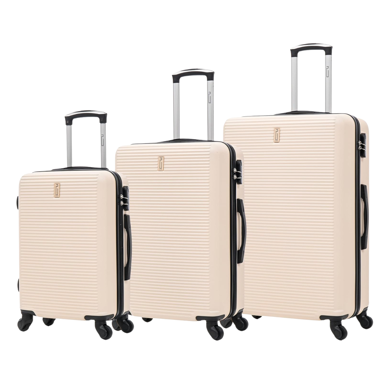 Set di valigie da weekend da 3 pezzi – Valigia da cabina | Valigia media | Valigia Grande – Beige