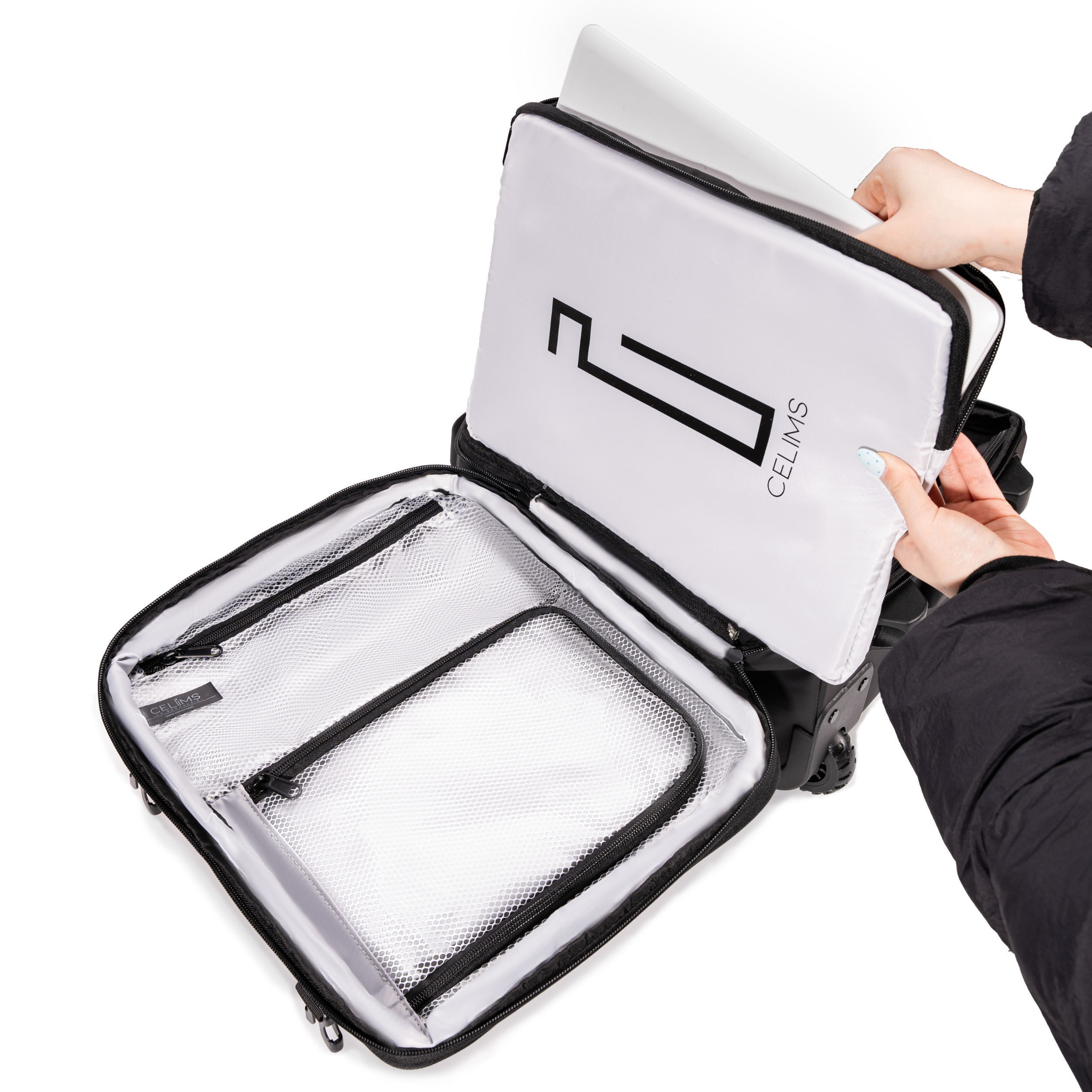 AirPlus Trolley – Sac à Dos Sous Vide 40x30x20 CELIMS avec Roues - Bagage à Main - Imperméable - Compartiment Ordinateur Amovible