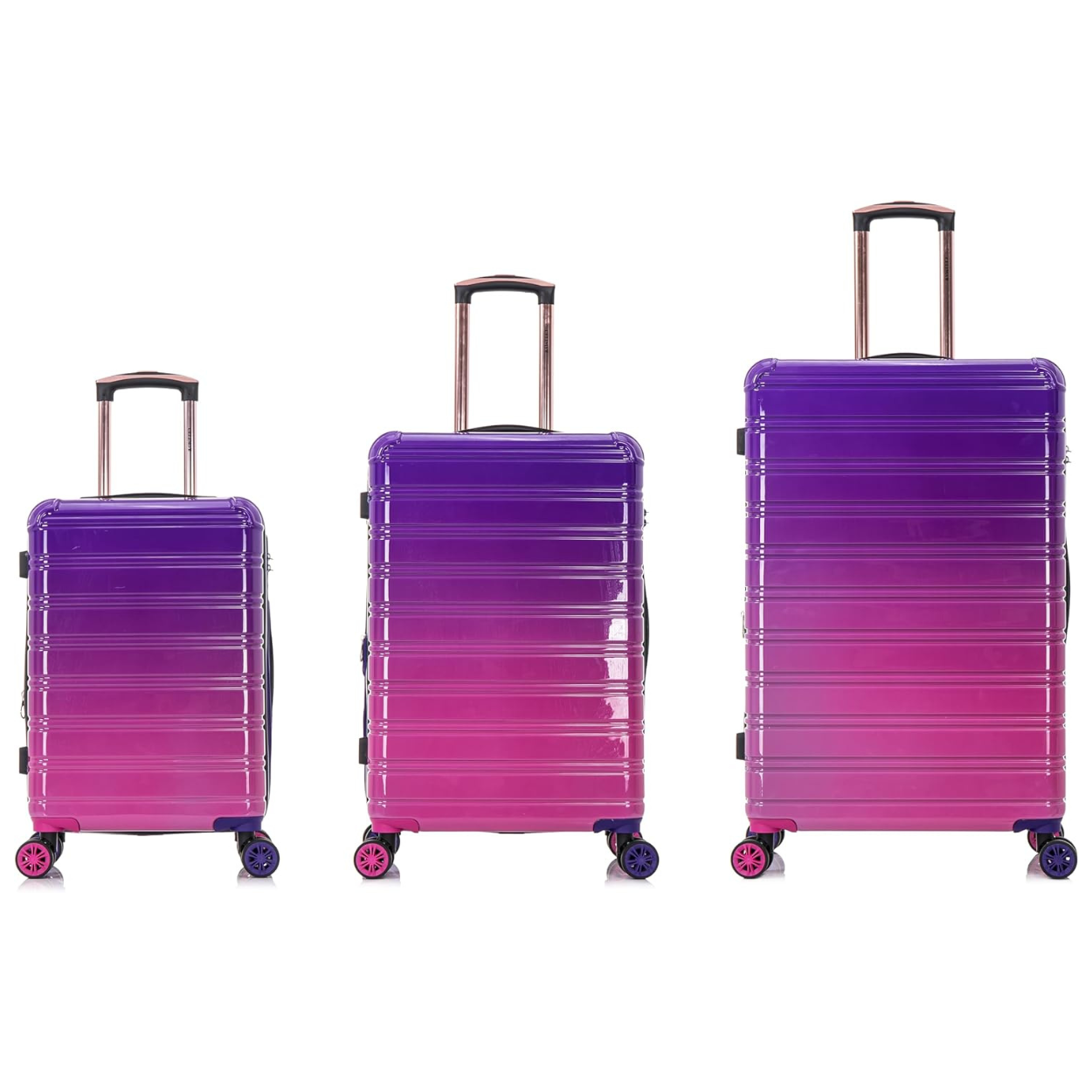 Set Valise 3 pièces Polycarbonate | Valise Cabine | Valise Moyenne | Valise Grande – Dégradé Violet