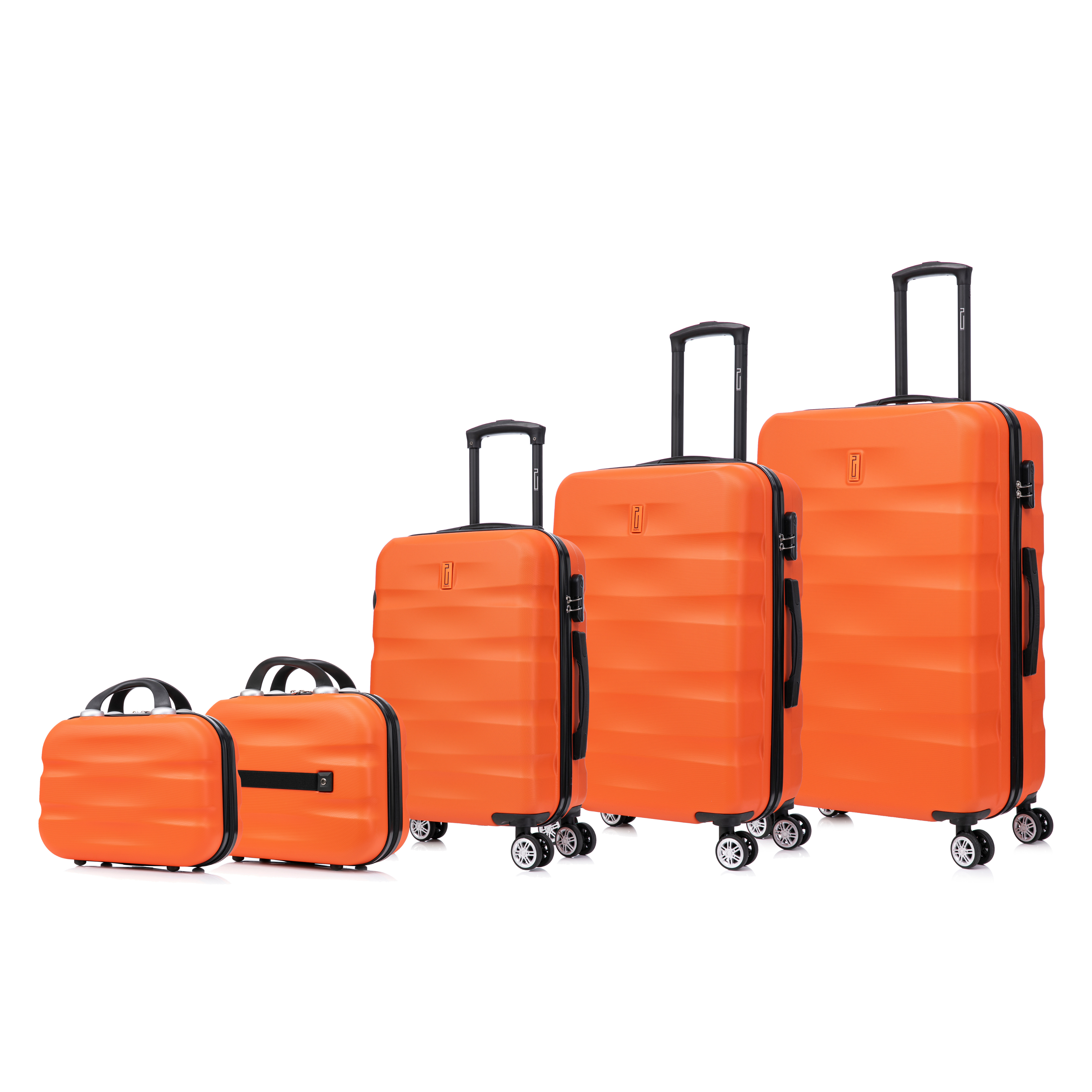 Juego de maletas de 5 piezas AeroWave | Maleta de cabina | Maleta Mediana | Maleta grande | 2x Tocador – Azul