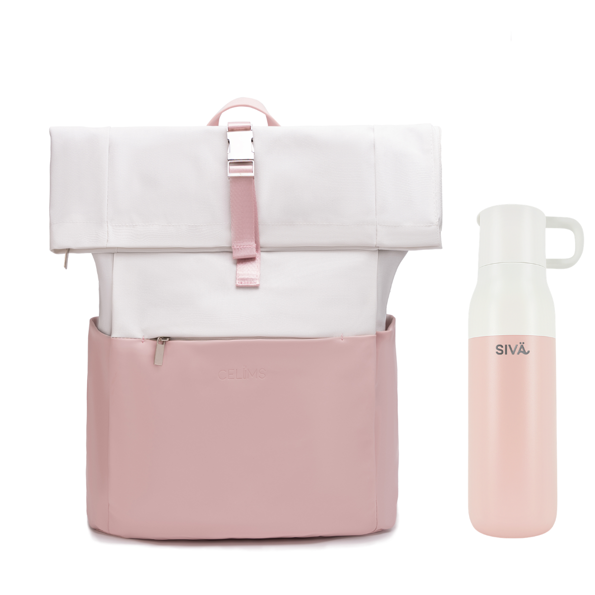Pack Voyage CELIMS – Sac à Dos Roll-Top + Gourde Isotherme 740 ml