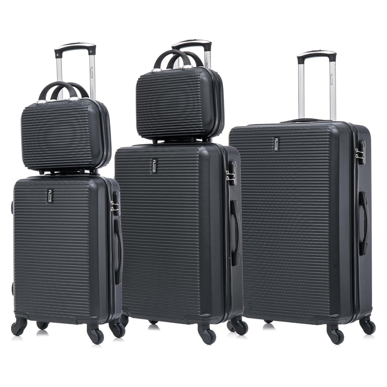 Set 5 Suitcases – Cabin Suitcase | Medium Suitcase | Large Suitcase | 2x Vanity – ABS