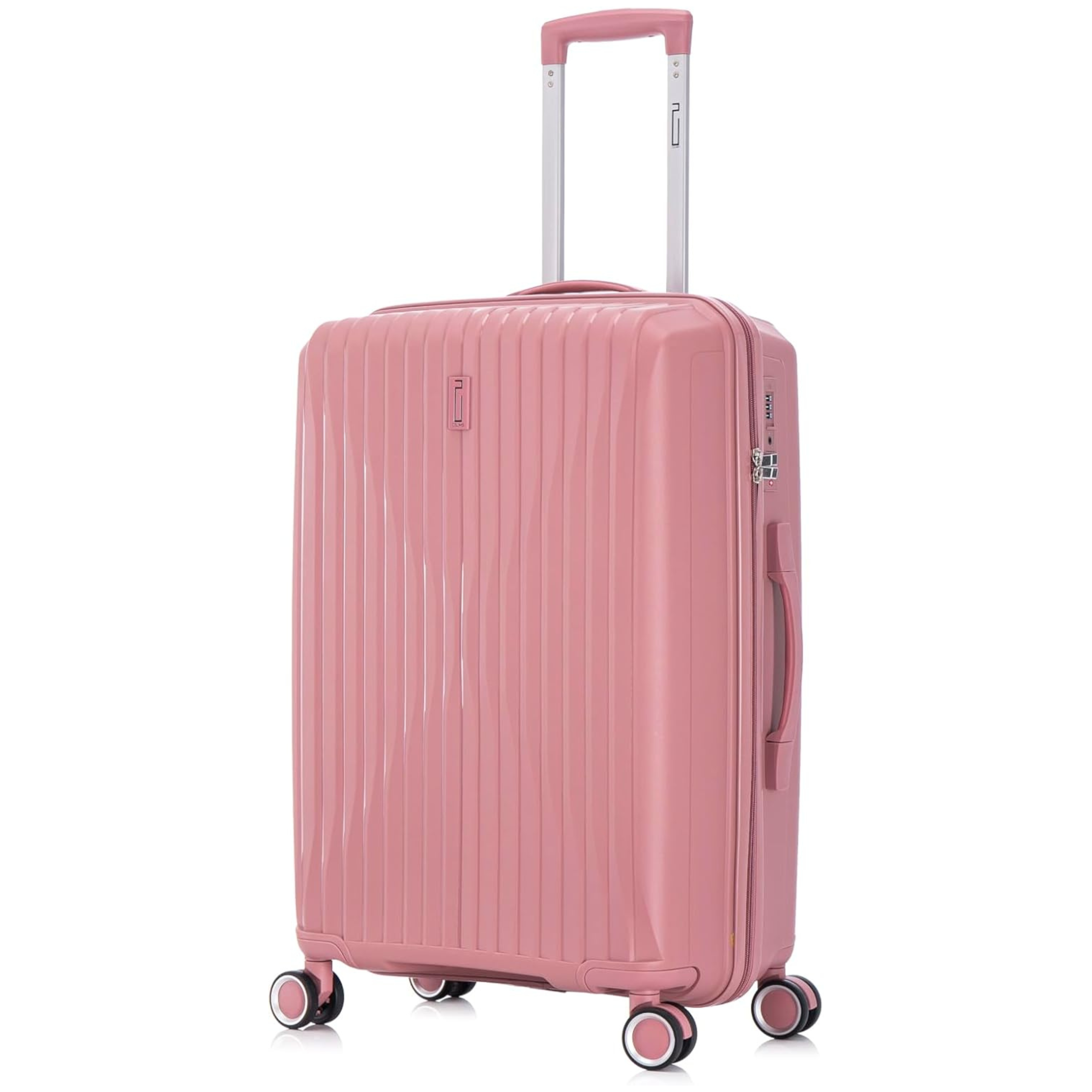 Set Valise 3 pièces En Polypropylène | Valise Cabine | Valise Moyenne | Valise Grande – Rose - Celims France