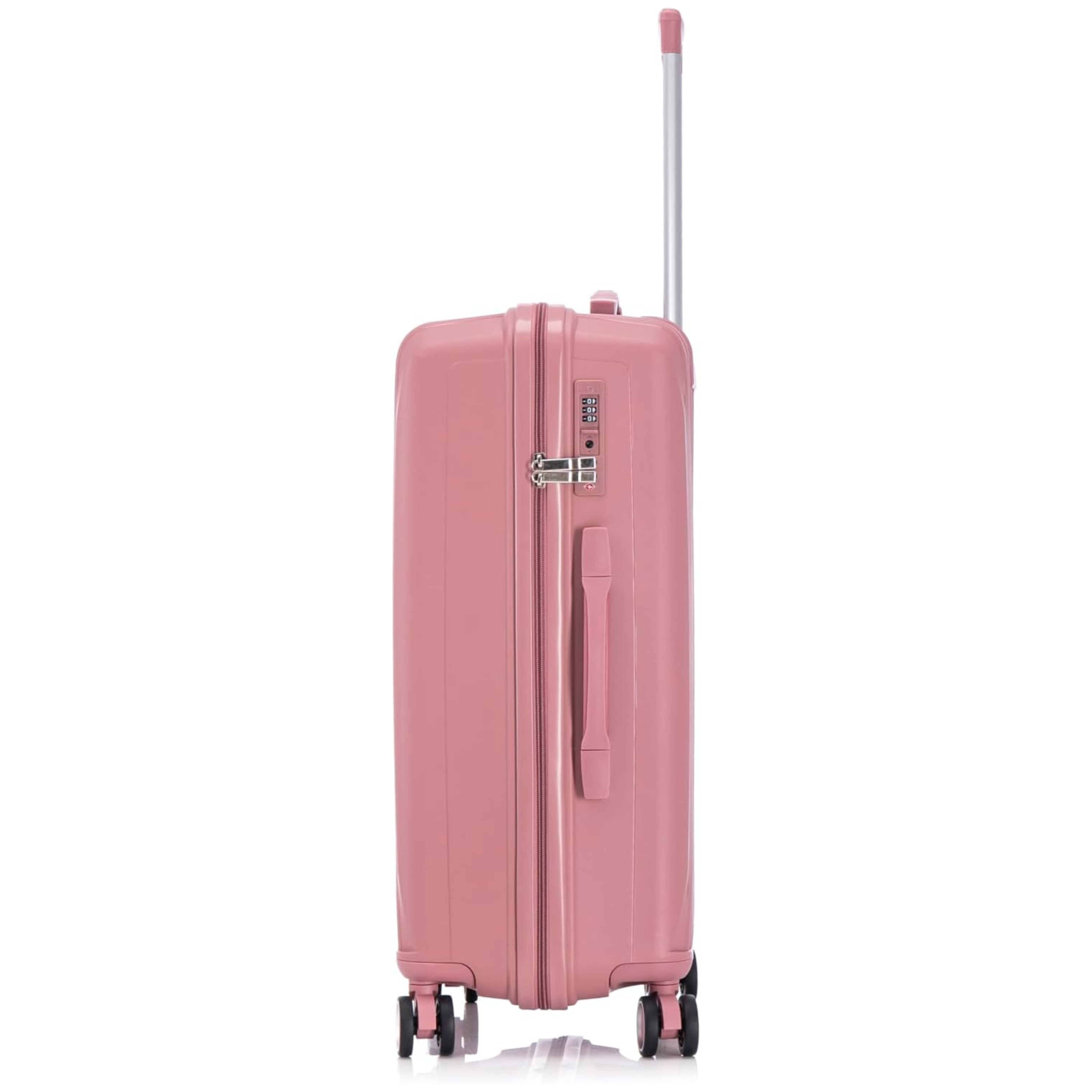 Set Valise 3 pièces En Polypropylène | Valise Cabine | Valise Moyenne | Valise Grande – Rose