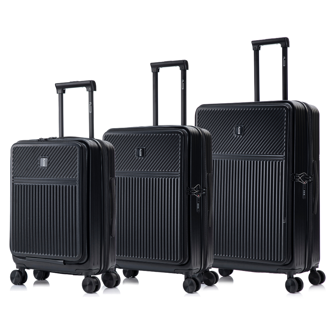Set de 3 Valises ABS – Front Opening - Extensible & Serrure TSA (XL-75 cm / L-65 cm / S-56 cm)