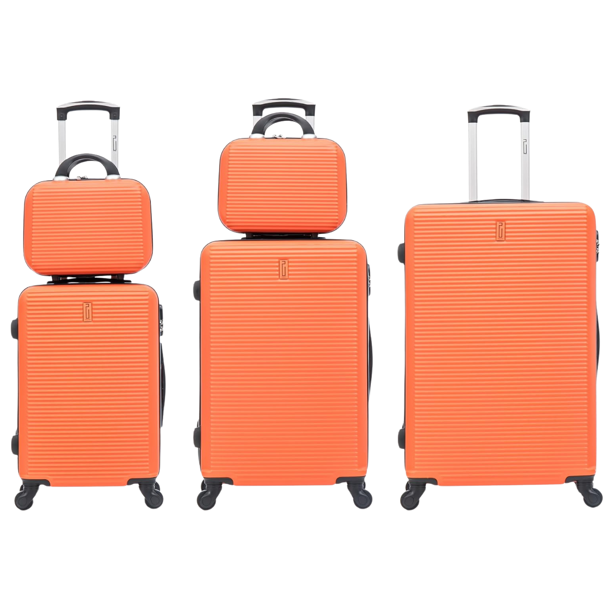 5-piece Week-end suitcase set | Cabin suitcase | Medium suitcase | Large suitcase | 2x Vanity case - Orange