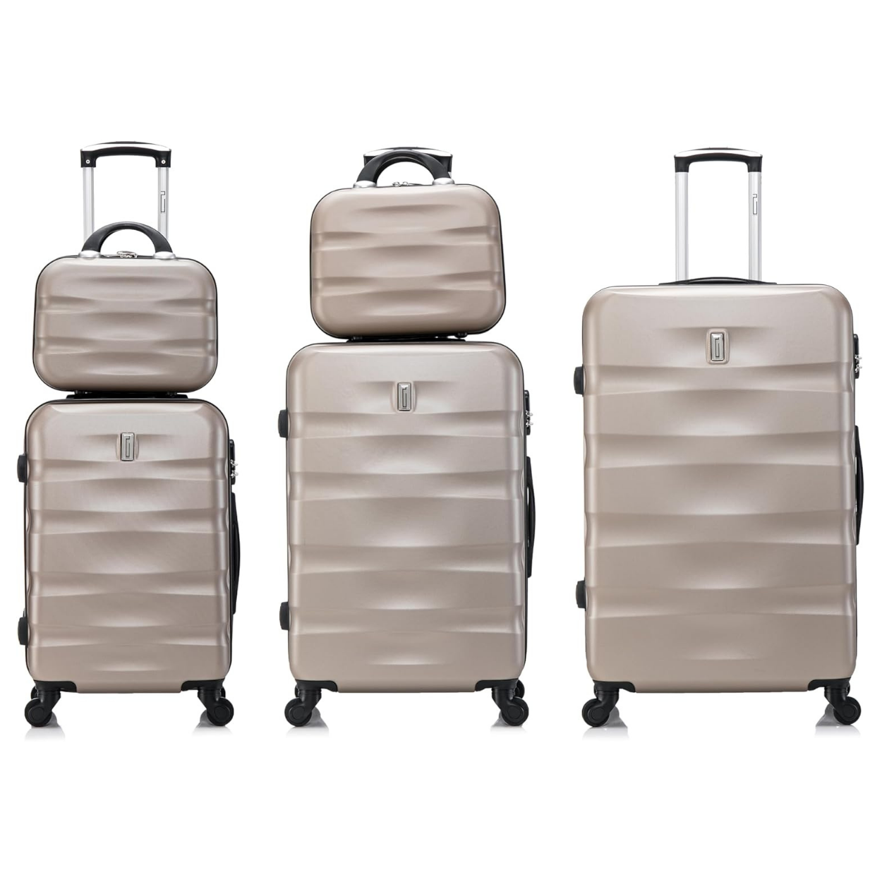 Set 5 Suitcases - Cabin Suitcase | Medium Suitcase | Large Suitcase | 2x Vanity – ABS