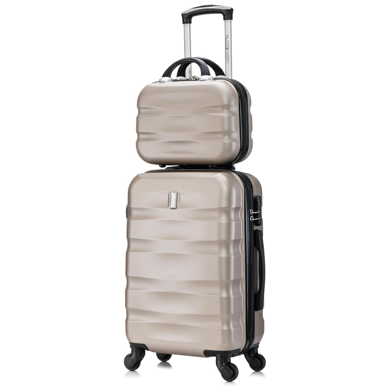 Set Valise 5 pièces AeroWave  | Valise Cabine | Valise Moyenne | Valise Grande | 2x Vanity – Champagne