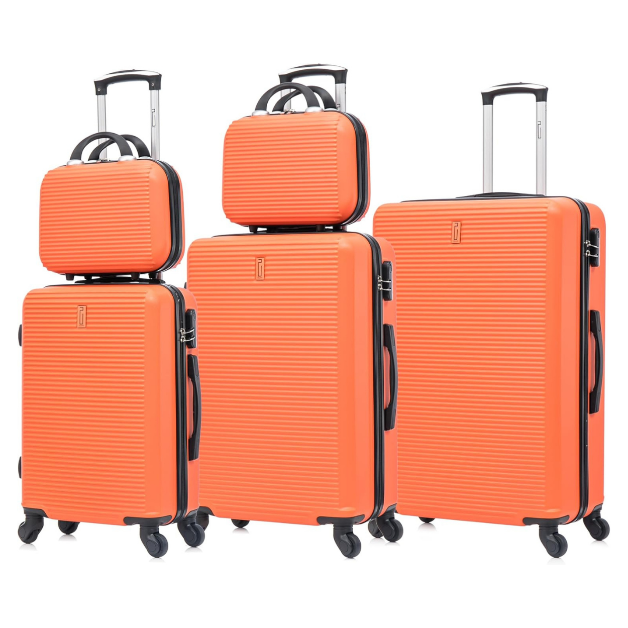 Set De Valise 5 pièces Week-end | Valise Cabine | Valise Moyenne | Valise Grande | 2x Vanity – Orange