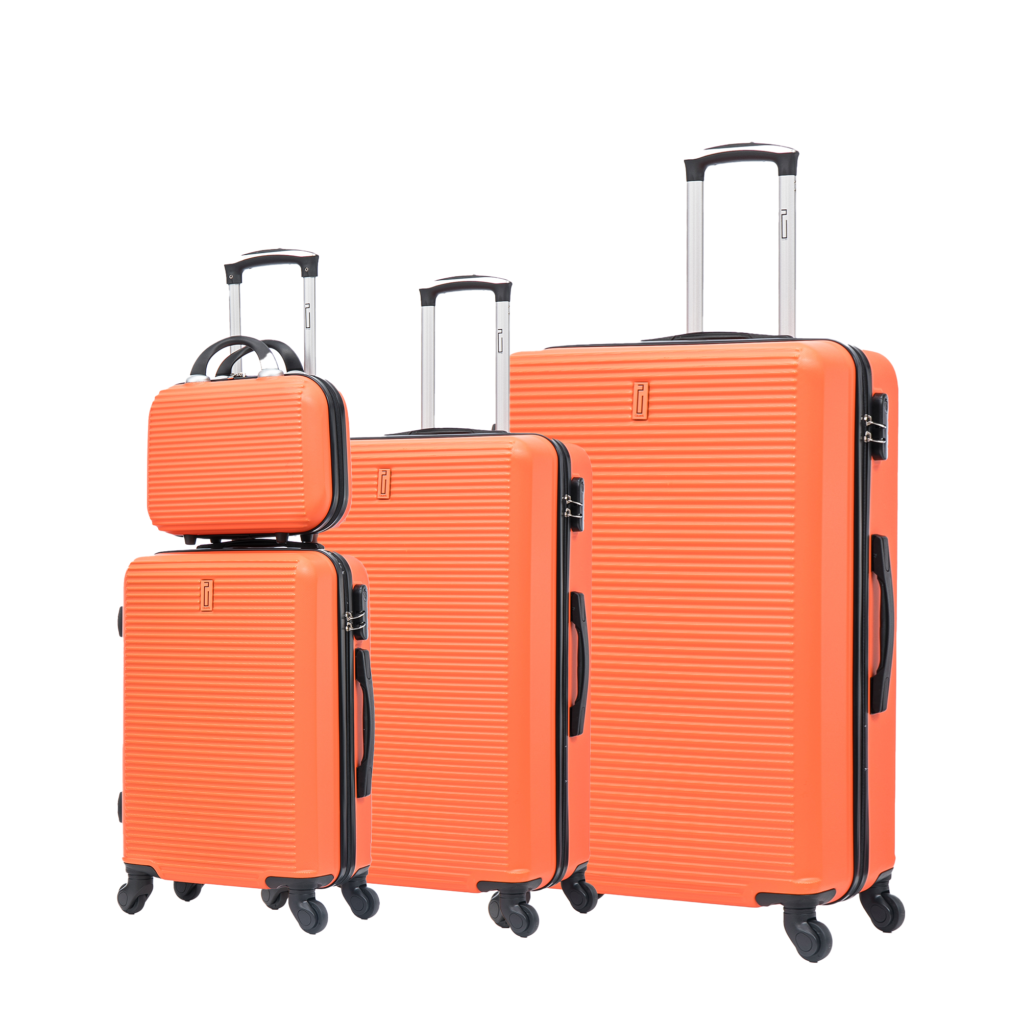 Set De Valise 4 pièces Week-end | Valise Cabine | Valise Moyenne | Valise Grande | Vanity – Orange