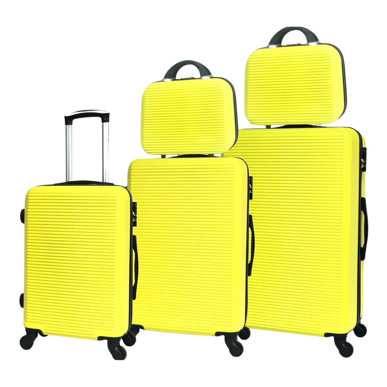5-piece Week-end suitcase set | Cabin suitcase | Medium suitcase | Large suitcase | 2x Vanity case - Yellow