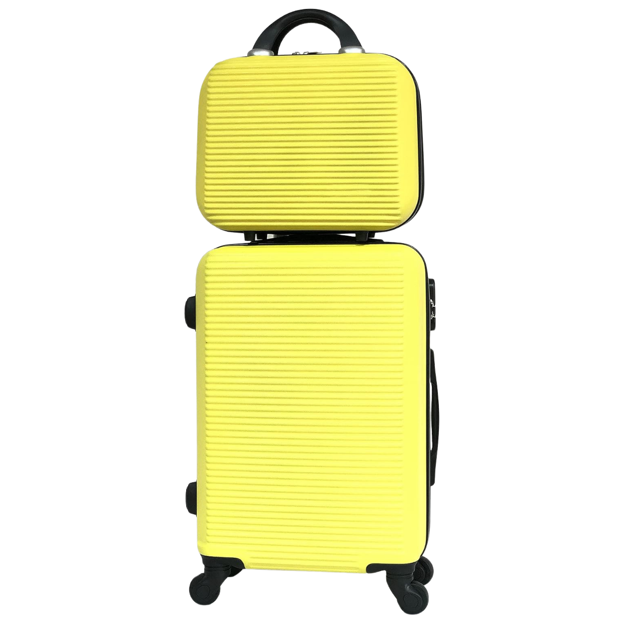 5-piece Week-end suitcase set | Cabin suitcase | Medium suitcase | Large suitcase | 2x Vanity case - Yellow