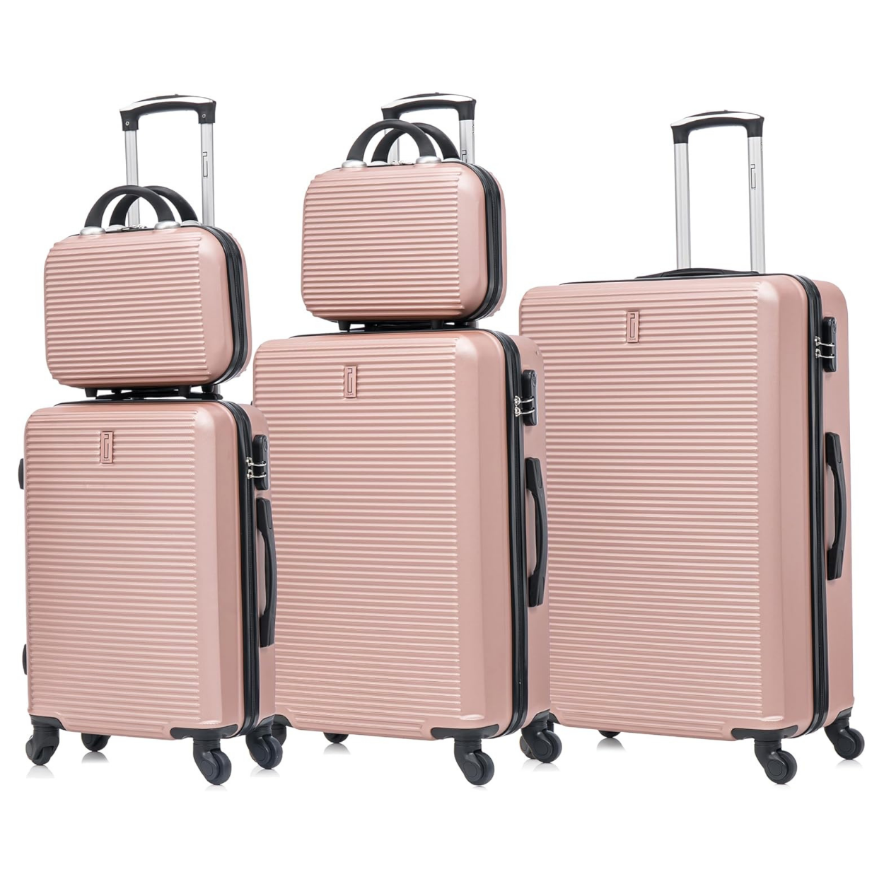 Set De Valise 5 pièces Week-end | Valise Cabine | Valise Moyenne | Valise Grande | 2x Vanity – Rose Gold - Celims France