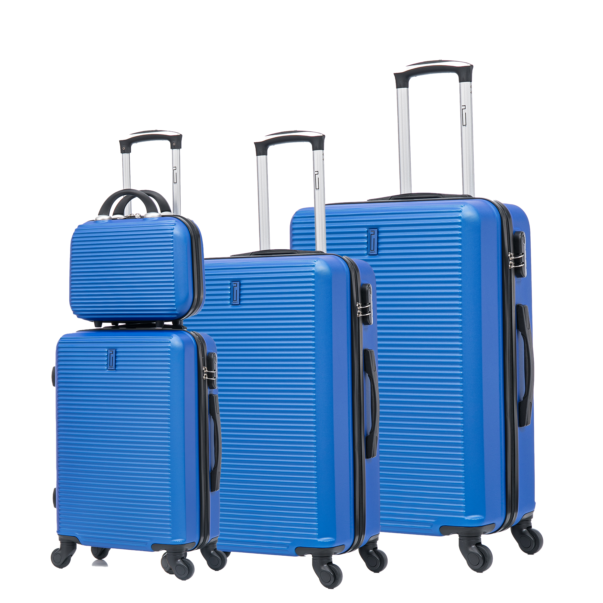 Set De Valise 4 pièces Week-end | Valise Cabine | Valise Moyenne | Valise Grande | Vanity – Bleu